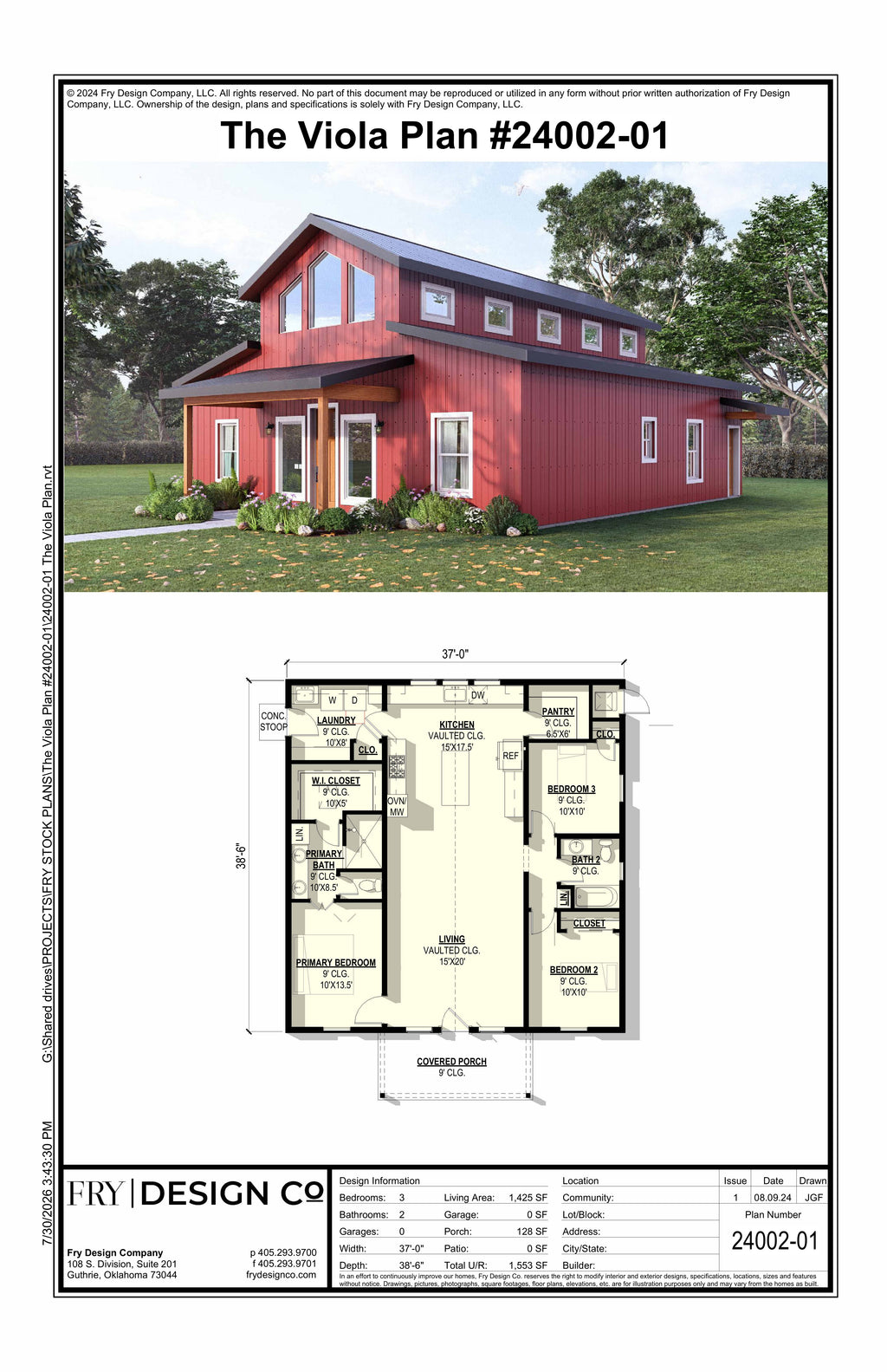 Viola Plan (3/2/0 1,425 SF)