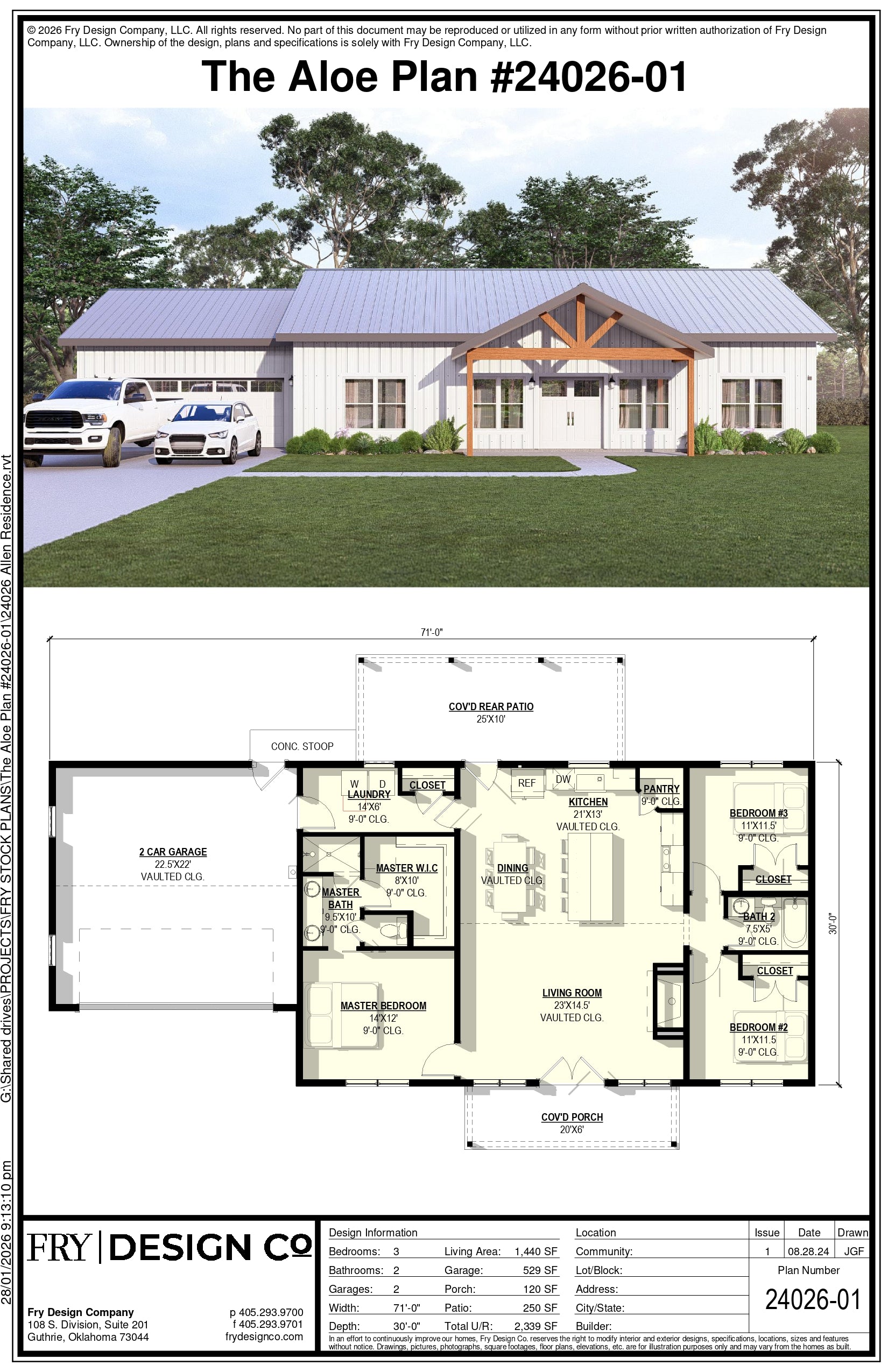 Aloe Plan (3/2/2 1,440 SF)
