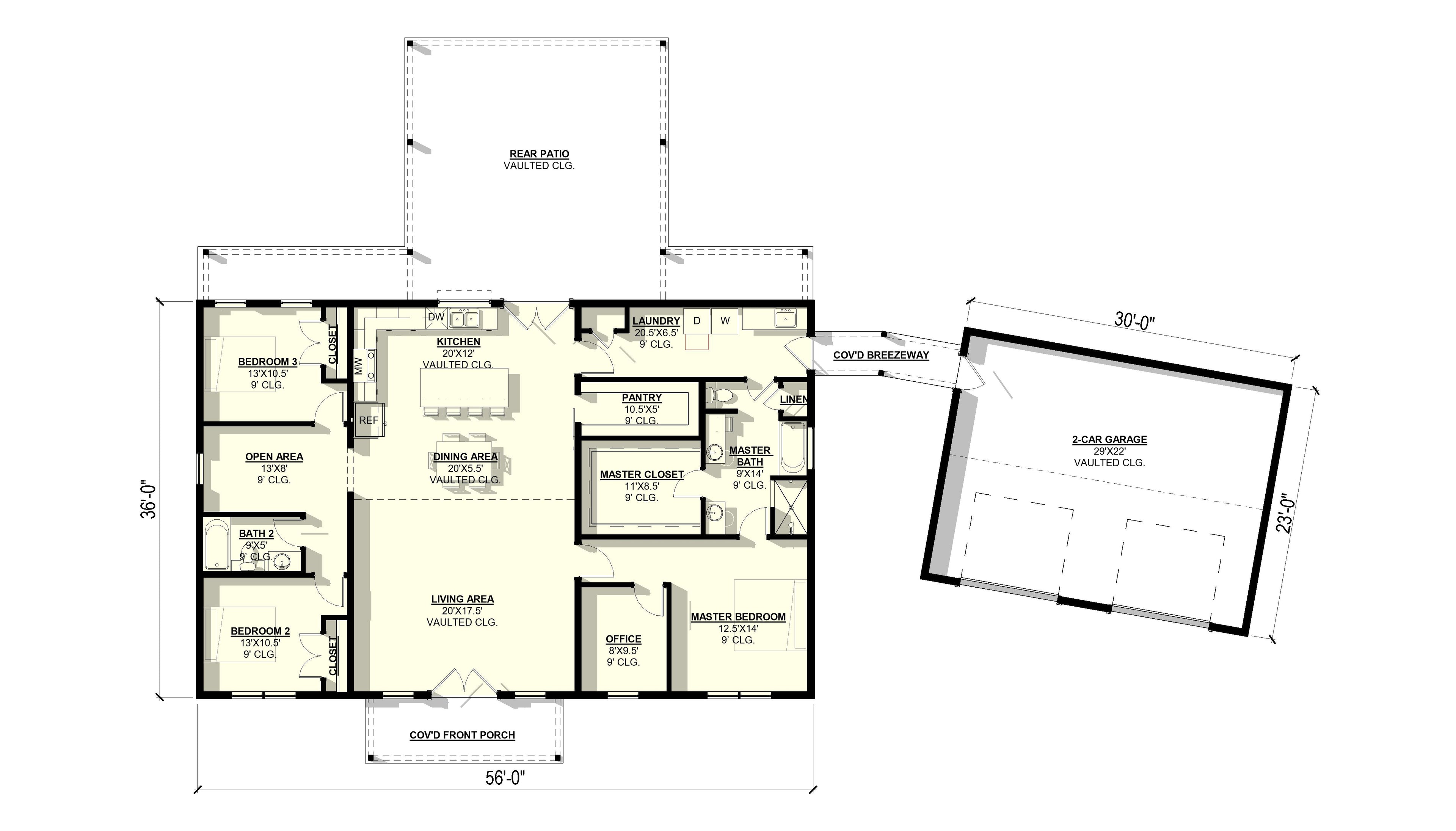 Jamaica Plum Plan (3/2/2 2,016 SF)