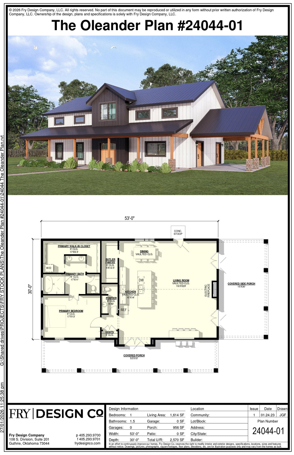 Oleander Plan (1/1.5/0 1,614 SF)