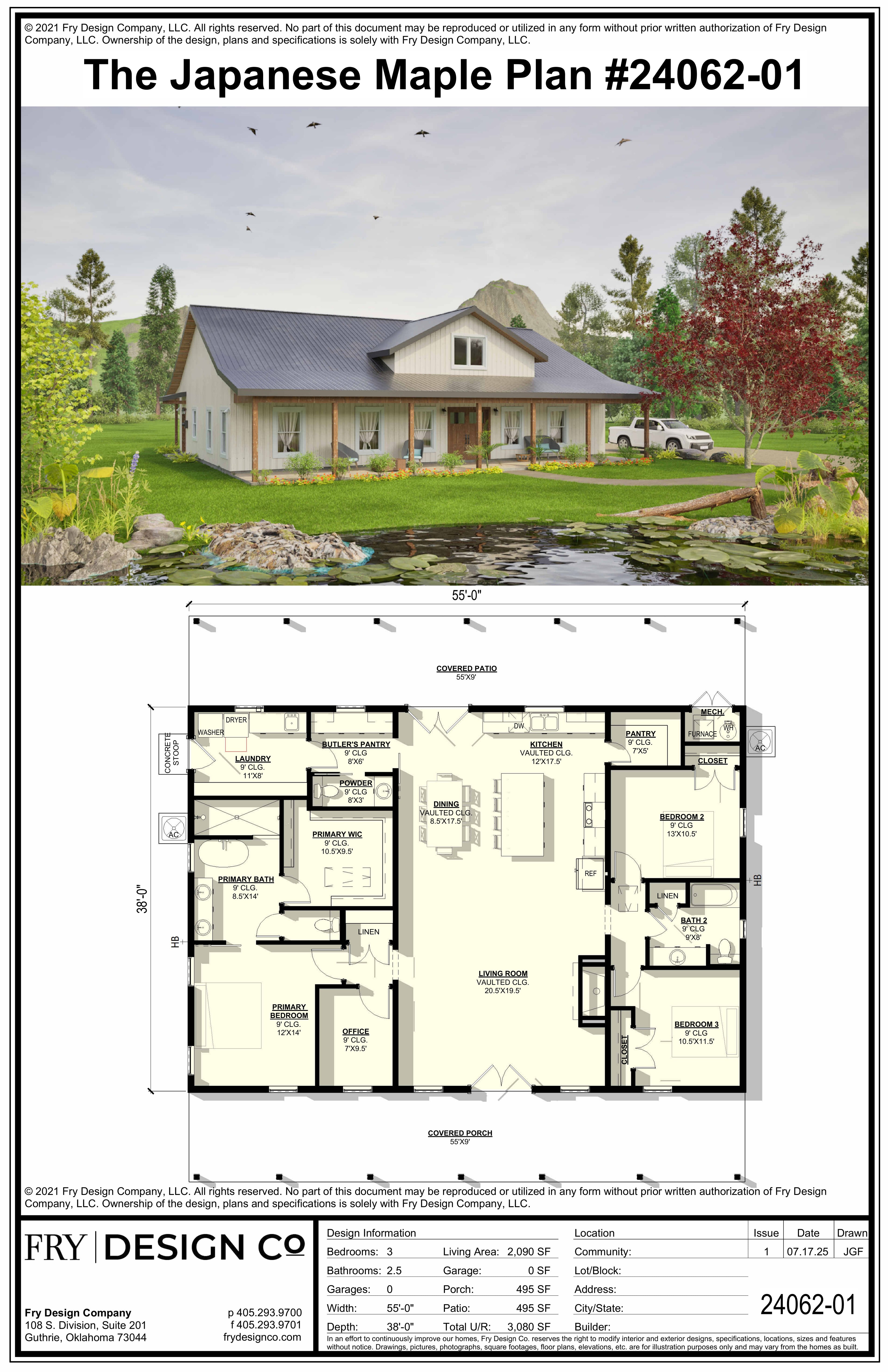 Japanese Maple Plan (3/2.5/0 2,090 SF)
