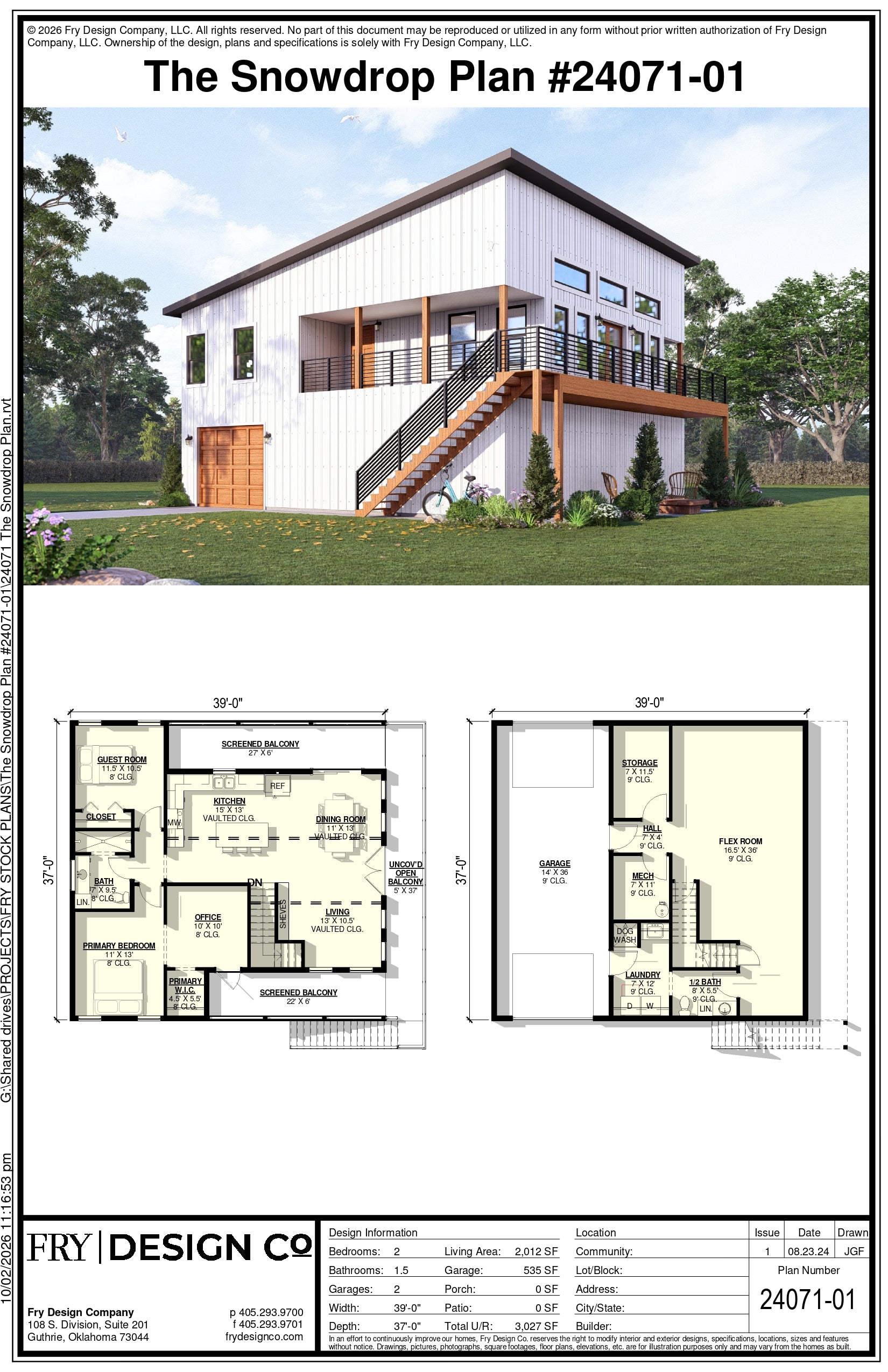 Snowdrop Plan (2/1.5/2 2,012 SF)