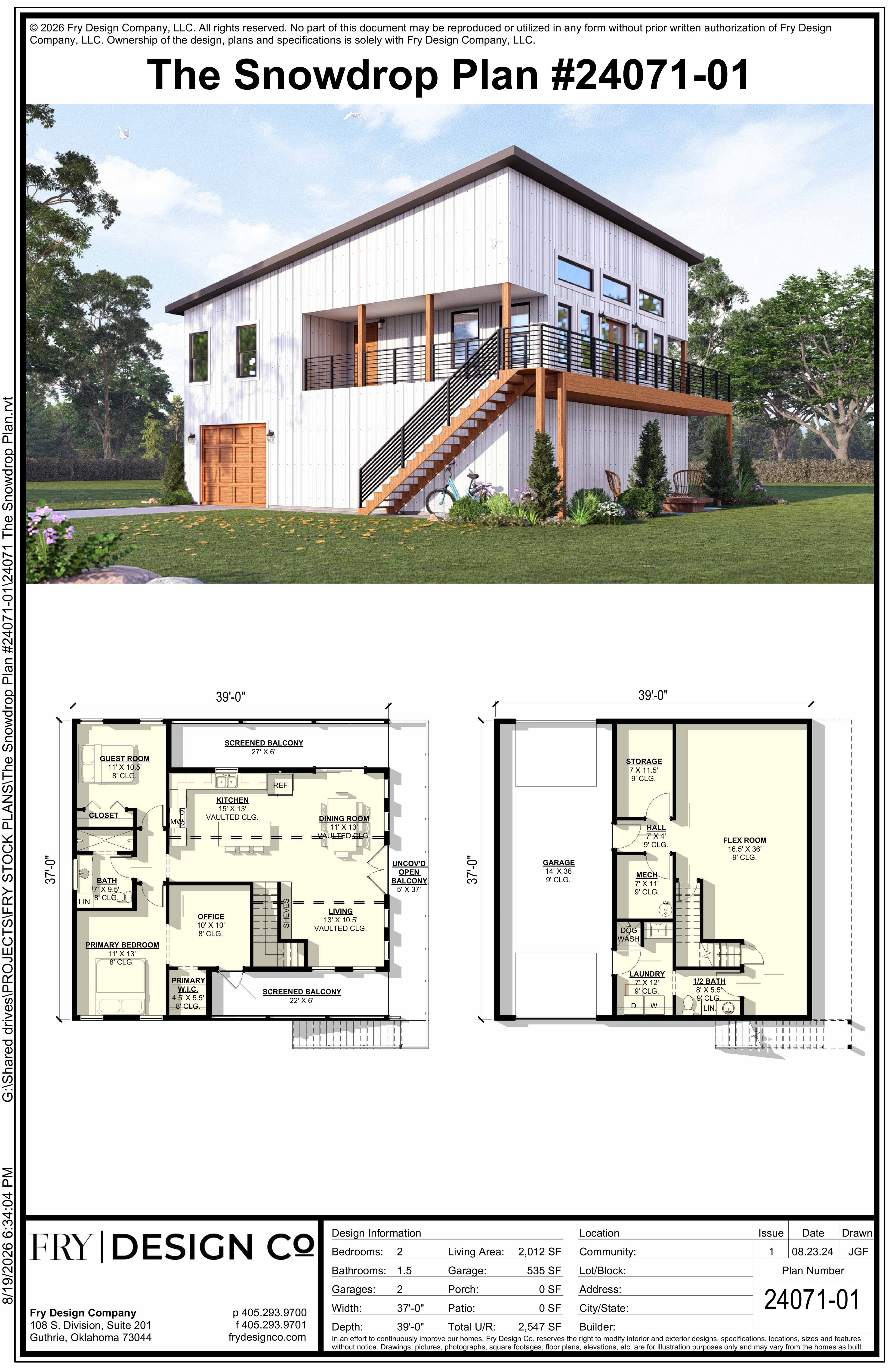 Snowdrop Plan (2/1.5/2 2,012 SF)