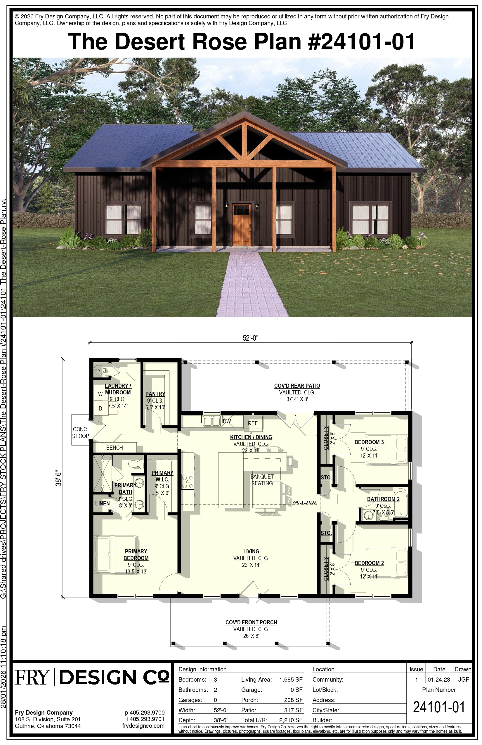 Desert Rose Plan (3/2/0 1,685 SF)