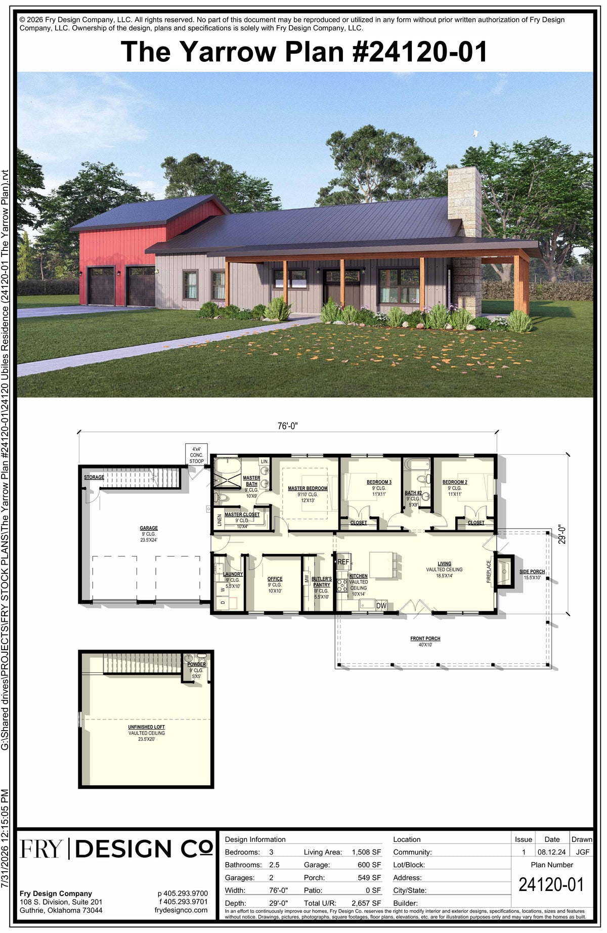 Yarrow Plan (3/2.5/2 1,508 SF)