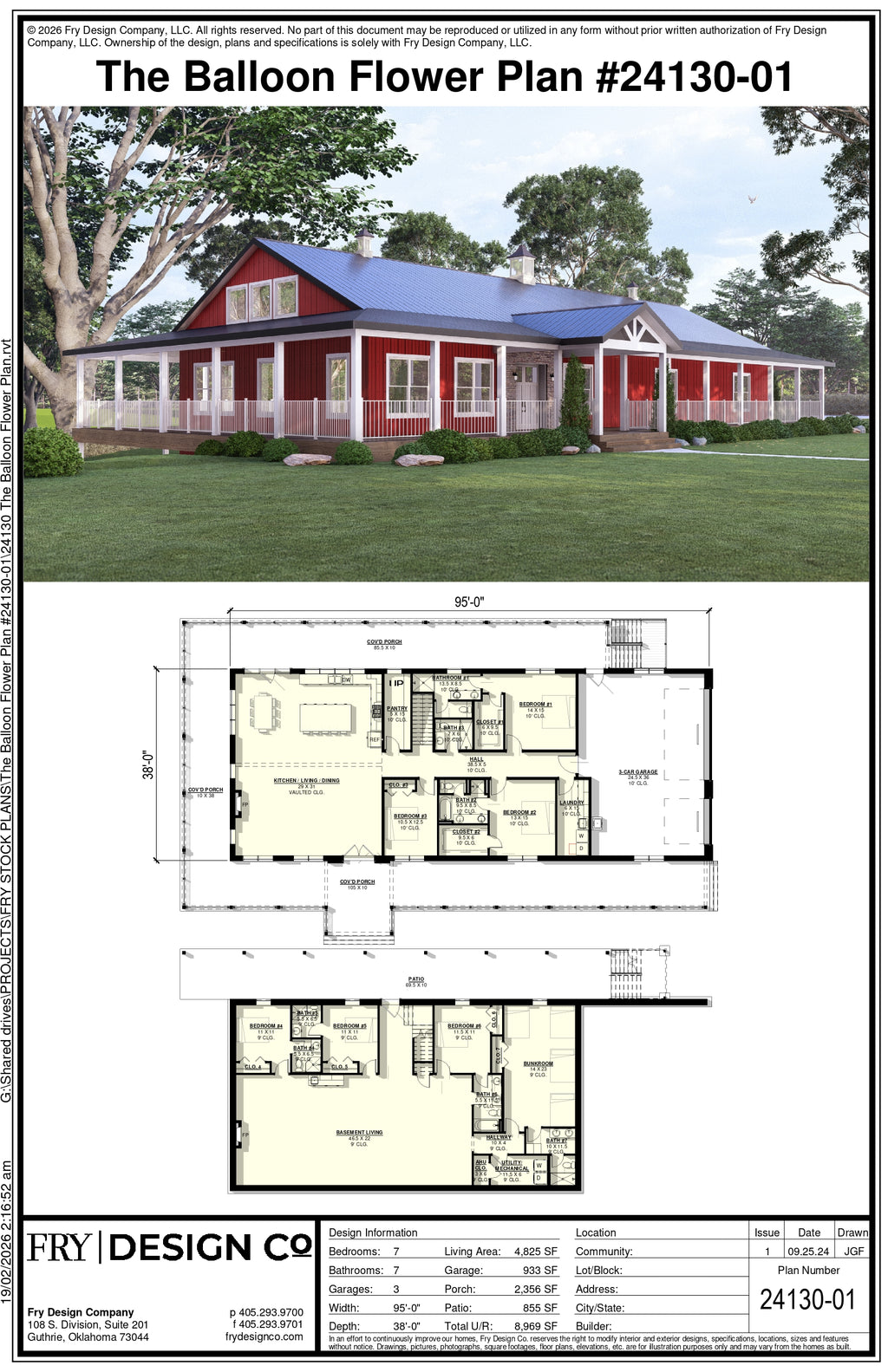 Balloon Flower Plan (7/7/3 4,825 SF)
