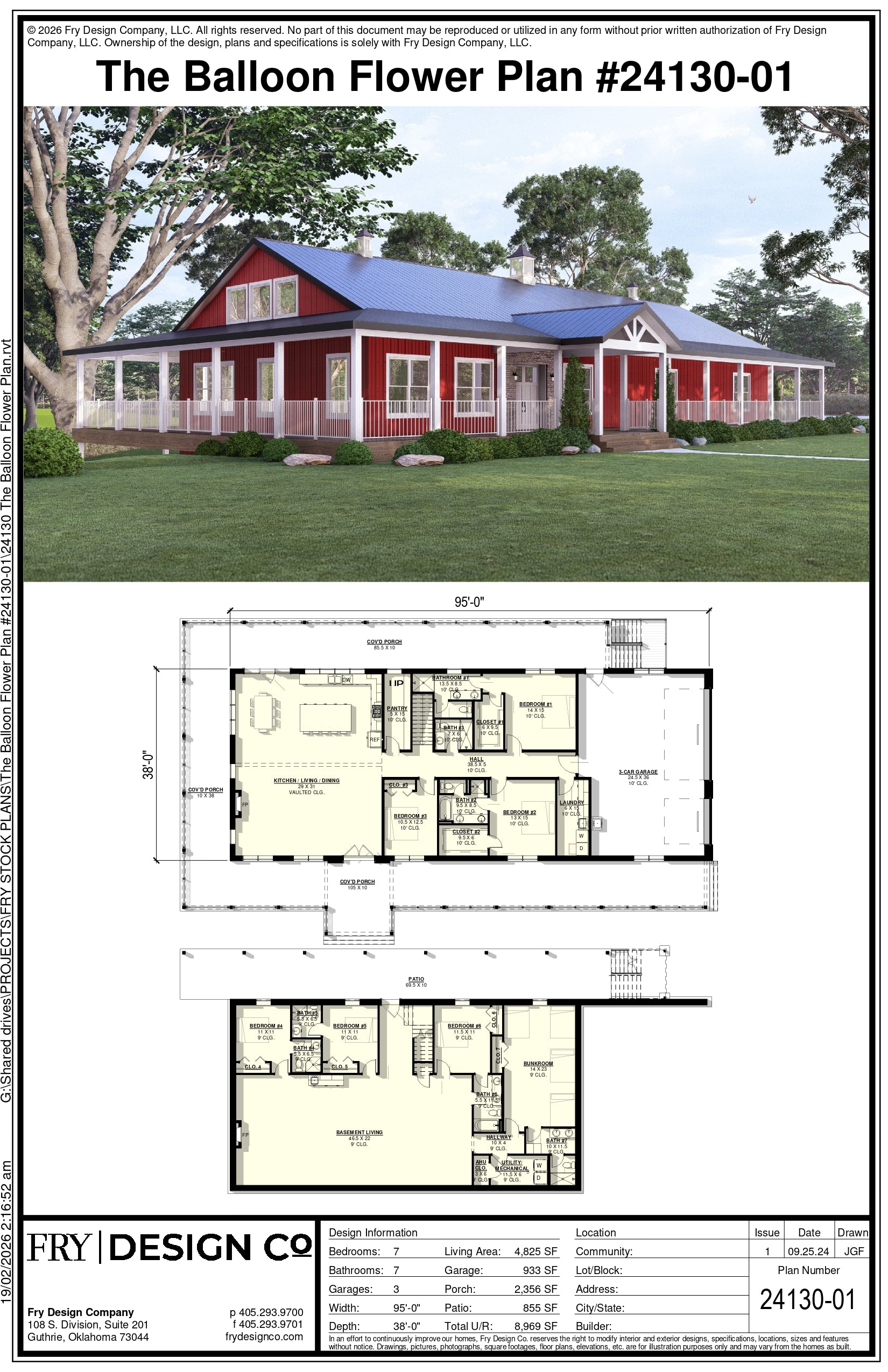 Balloon Flower Plan (7/7/3 4,825 SF)