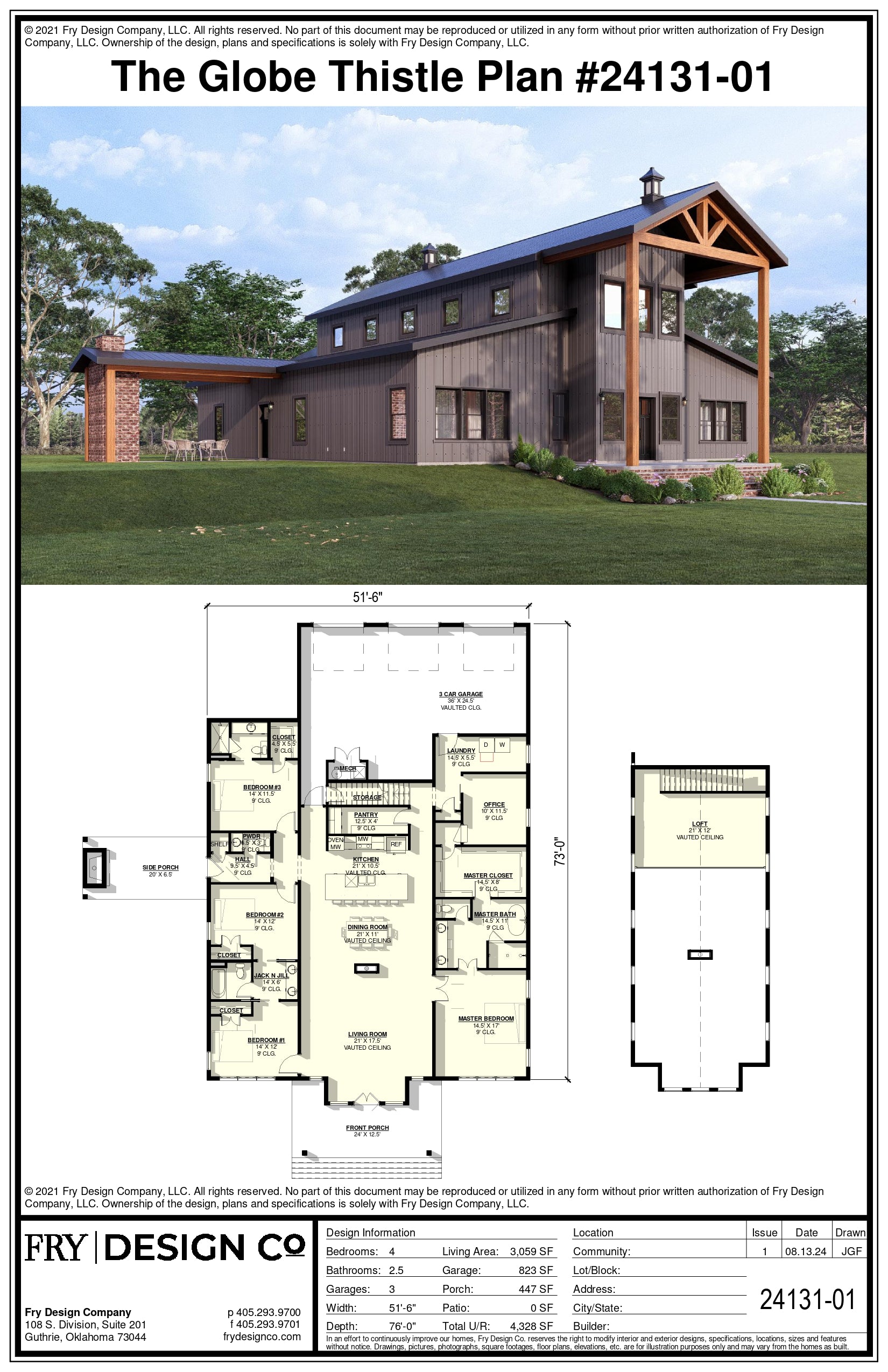 Globe Thistle Plan (4/2.5/3 3,059 SF)