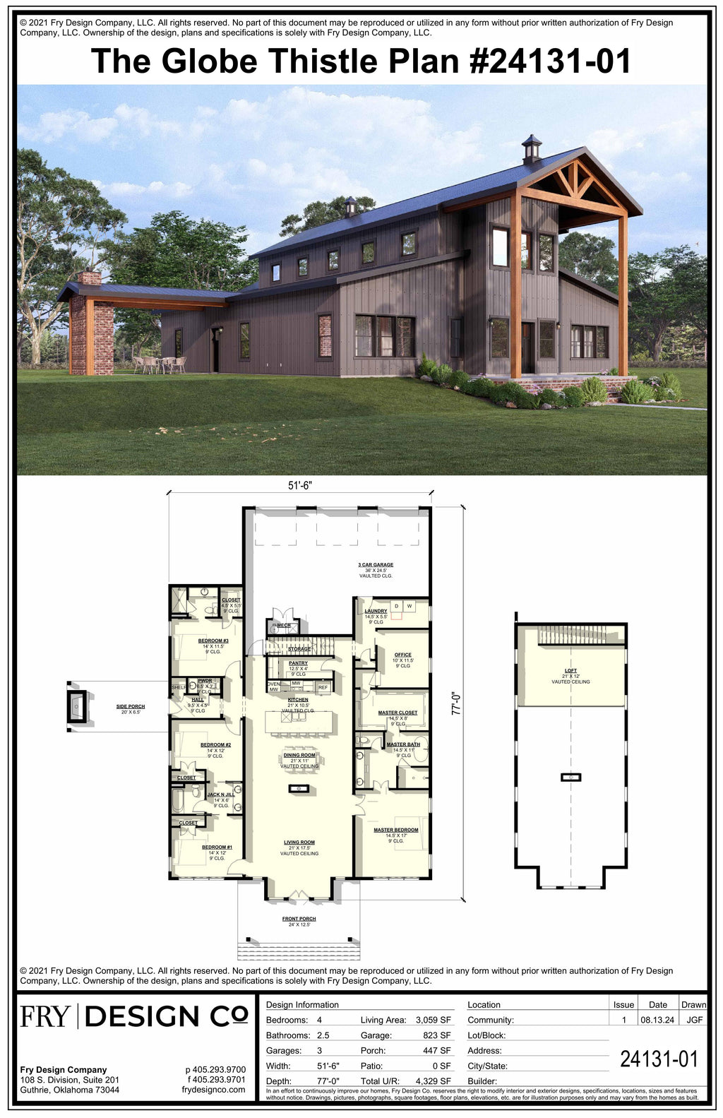 Globe Thistle Plan (4/2.5/3 3,059 SF)