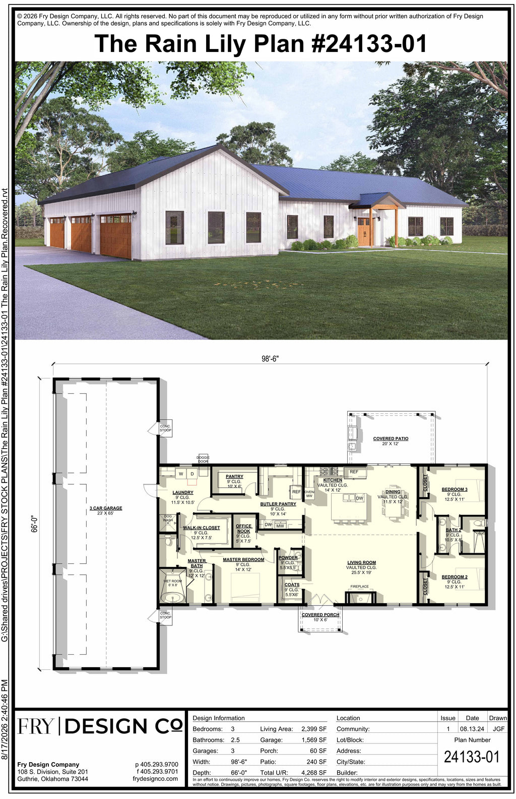 Rain Lily Plan (3/2.5/3 2,399 SF)