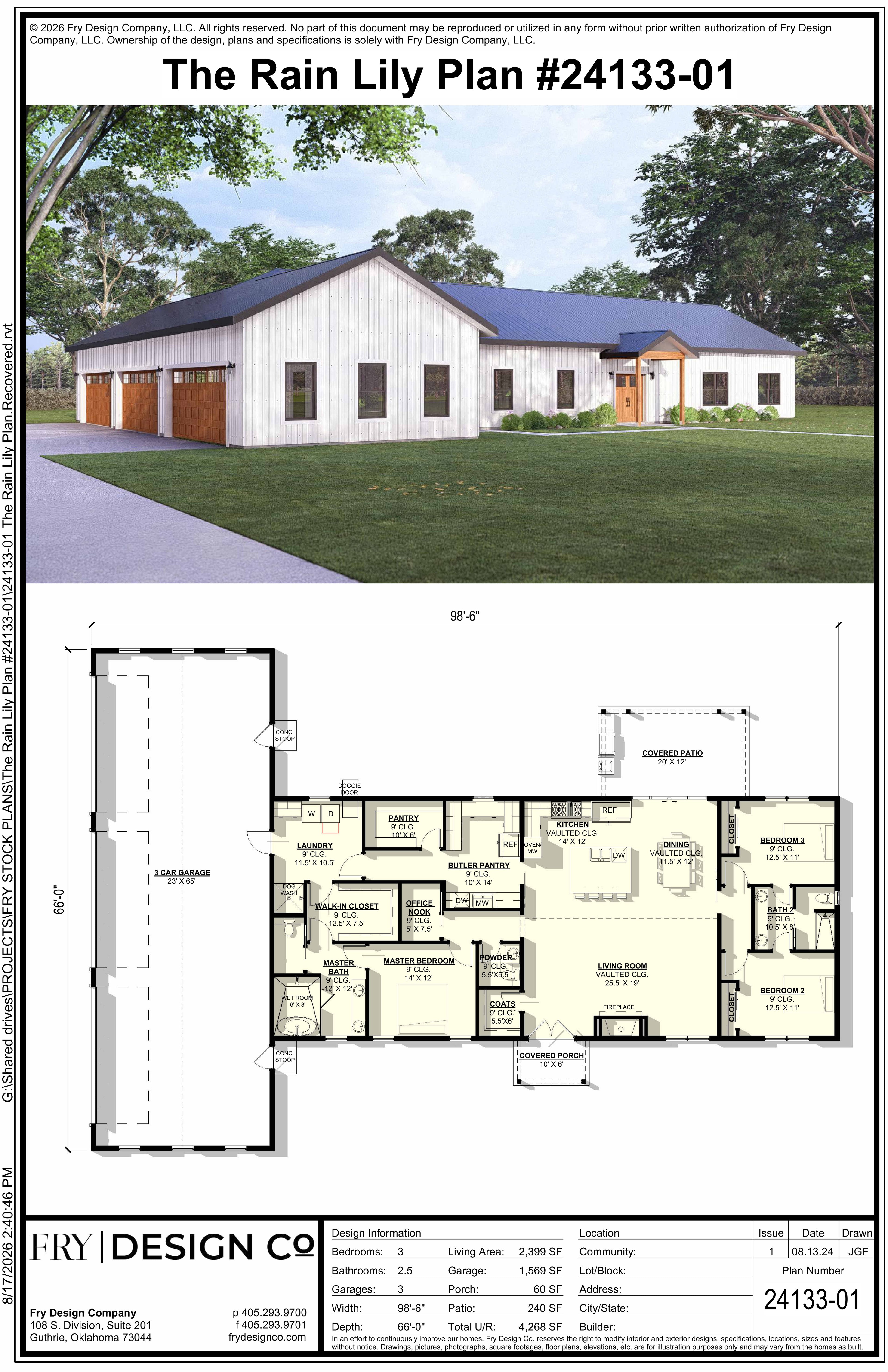 Rain Lily Plan (3/2.5/3 2,399 SF)