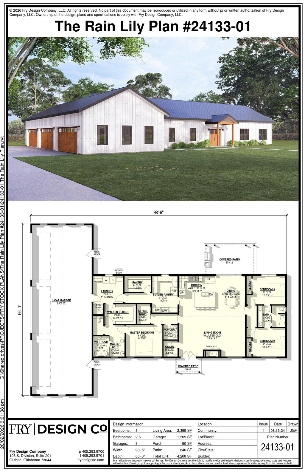 Rain Lily Plan (3/2.5/3 2,399 SF)