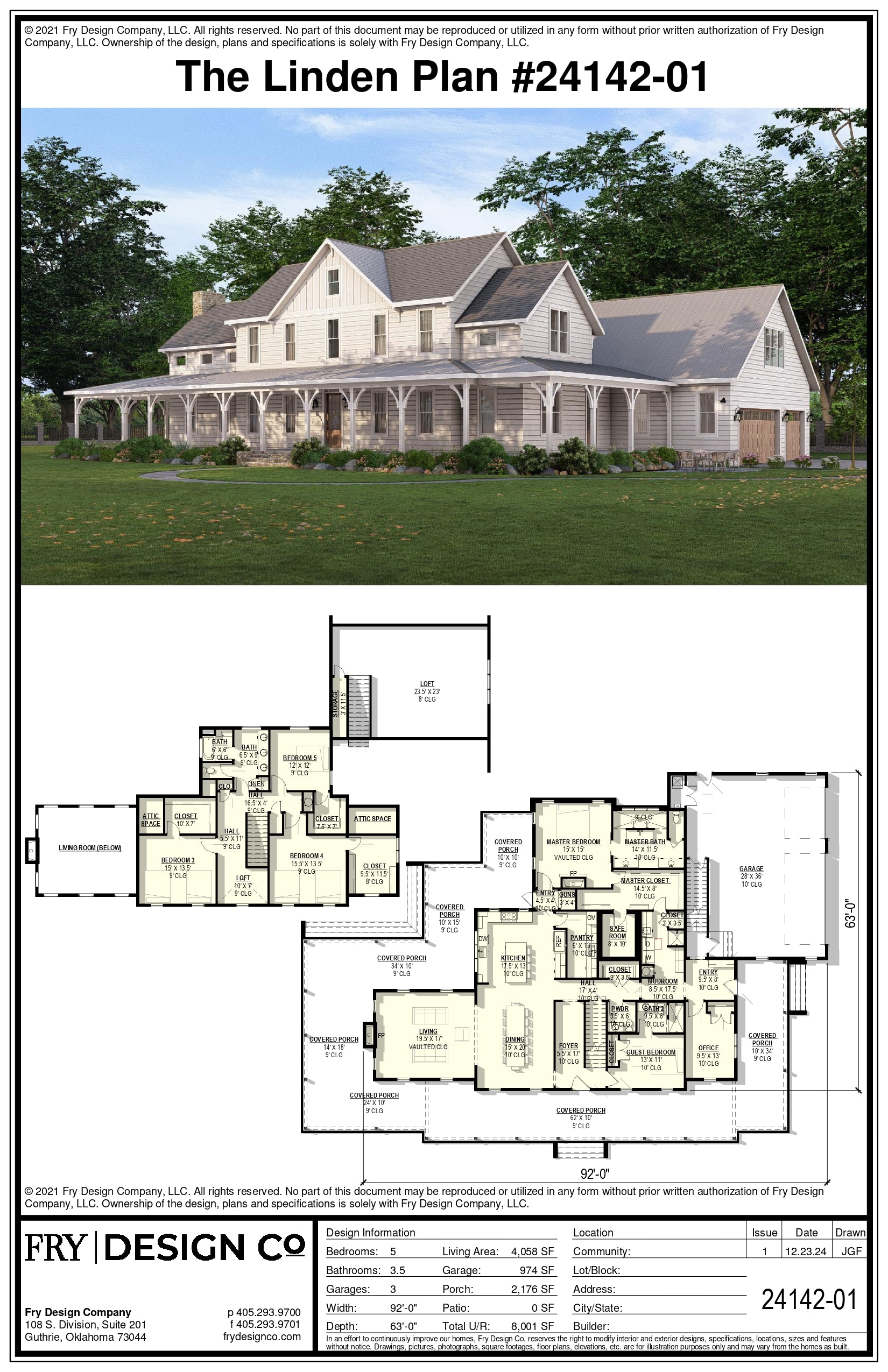 Linden Plan (5/3.5/3 4,058 SF)