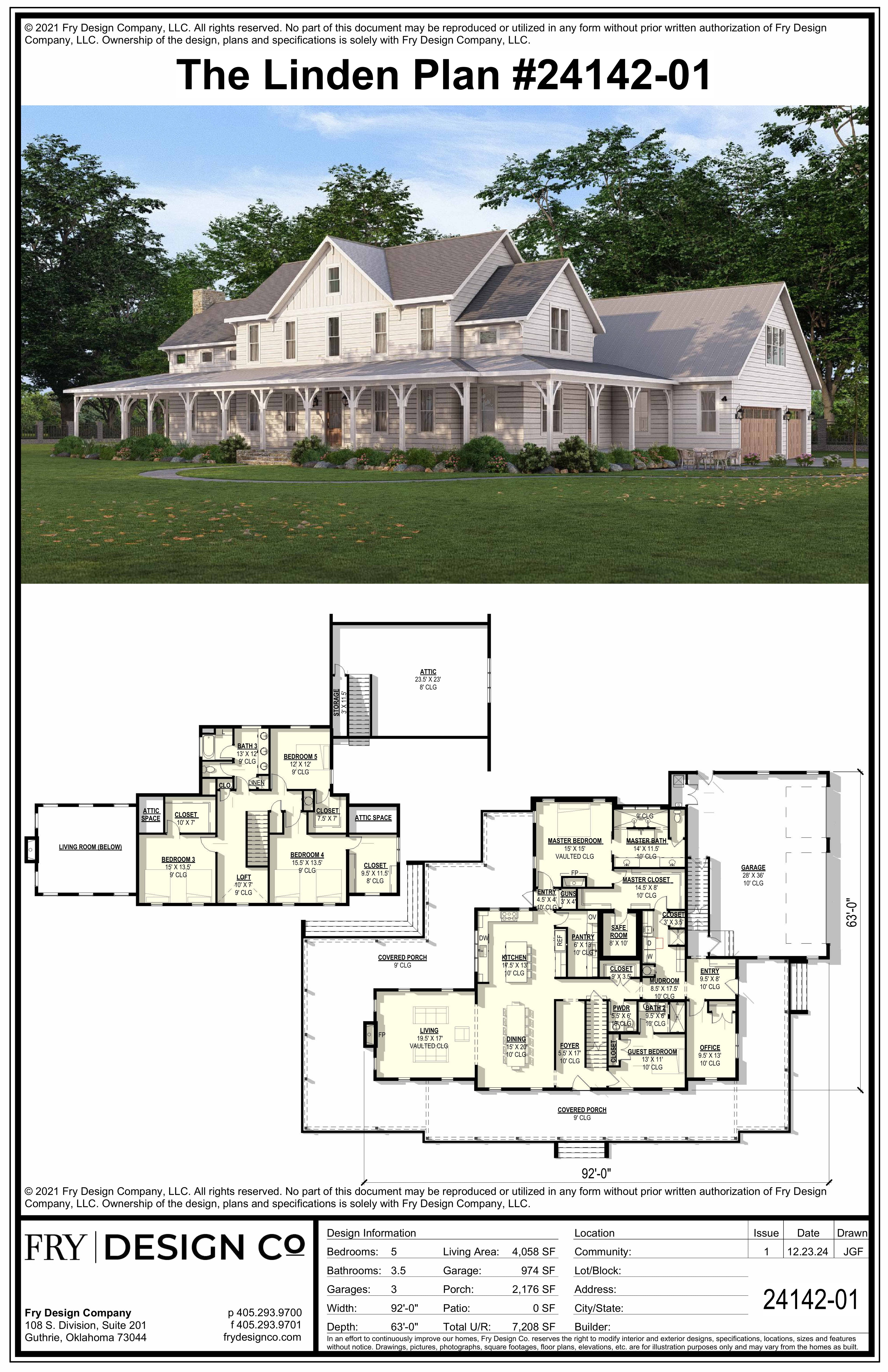 Linden Plan (5/3.5/3 4,058 SF)