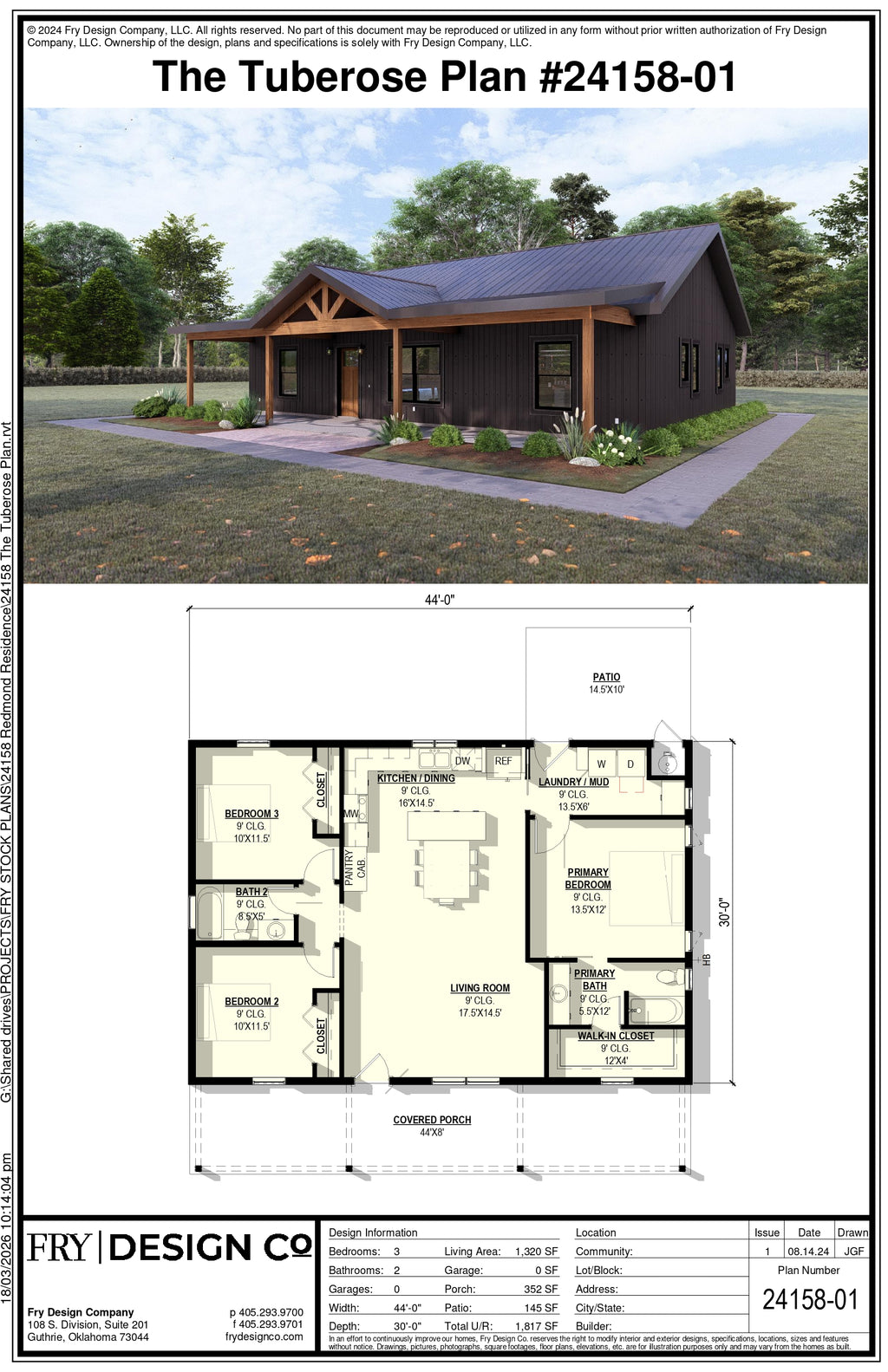 Tuberose Plan (3/2/0 1,320 SF)