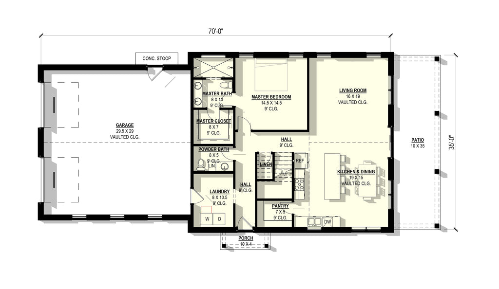Sea Thrift Plan (3/2.5/2 1,901 SF)