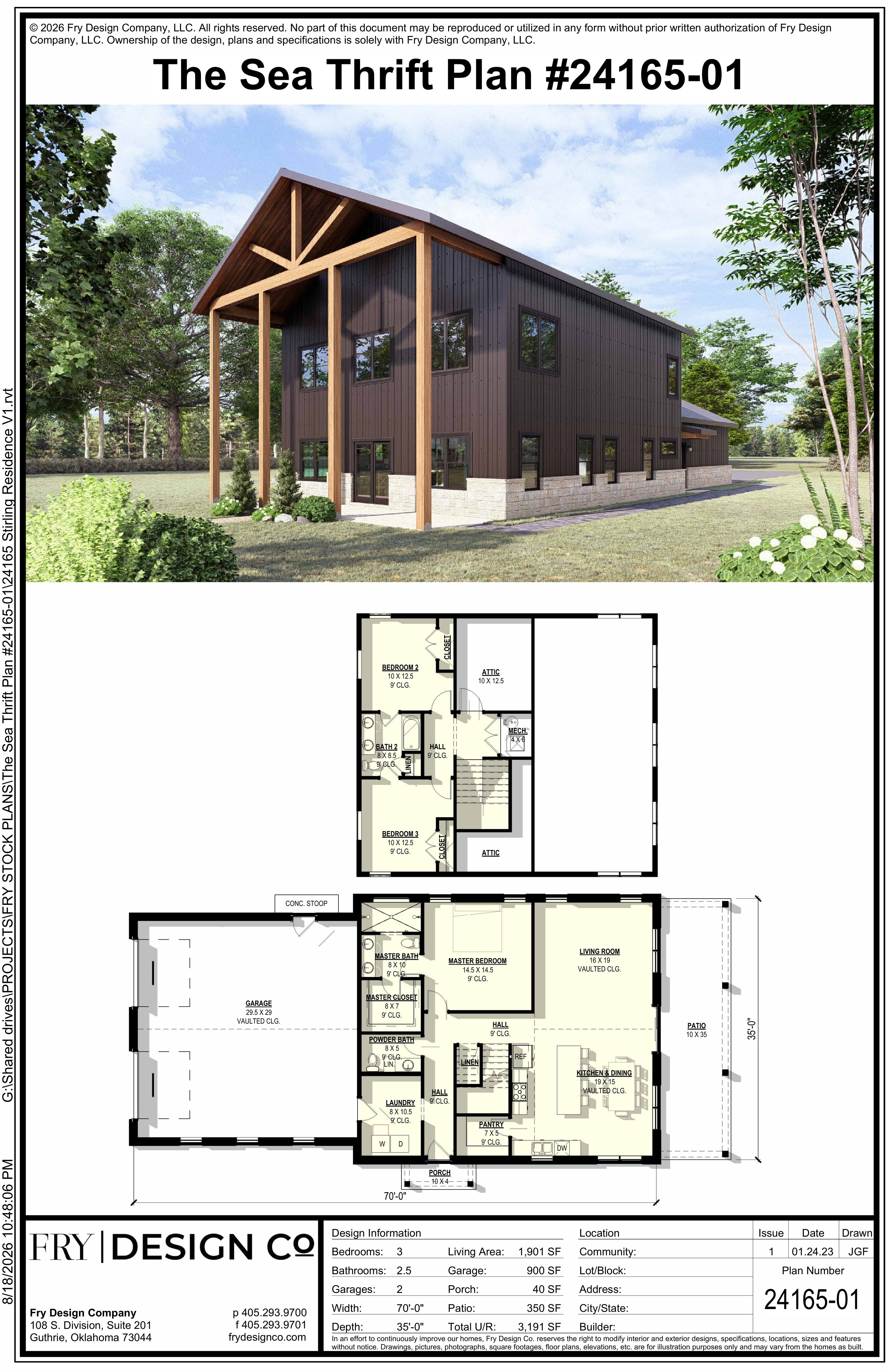 Sea Thrift Plan (3/2.5/2 1,901 SF)