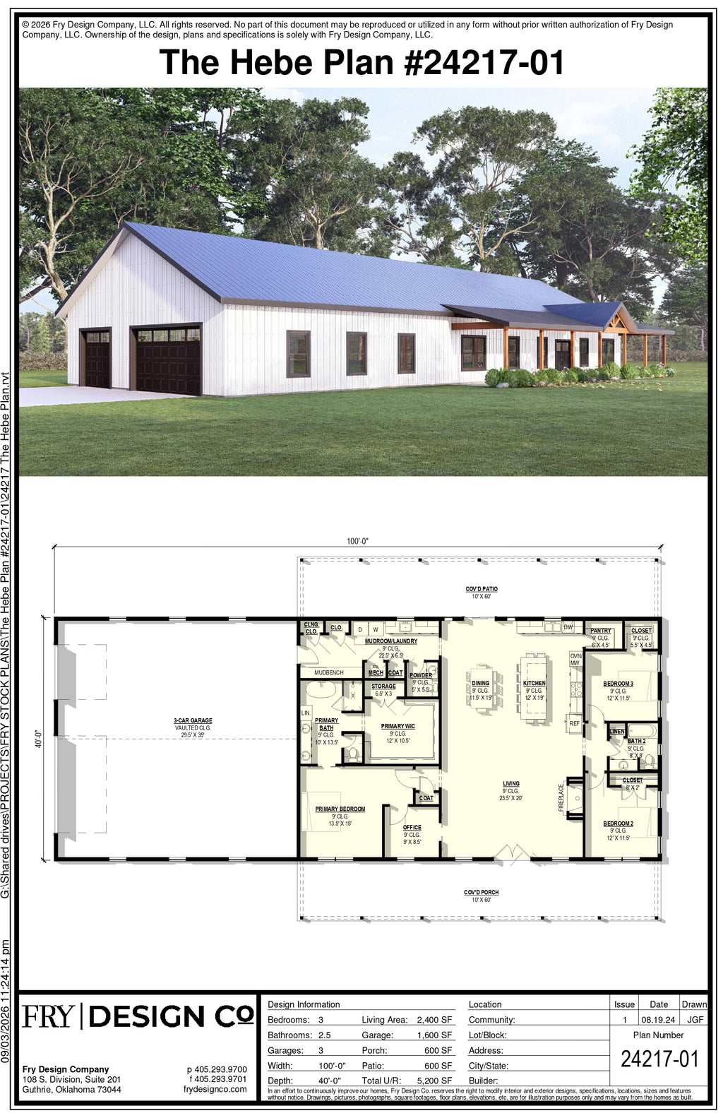 Hebe Plan (3/2.5/3 2,400 SF)