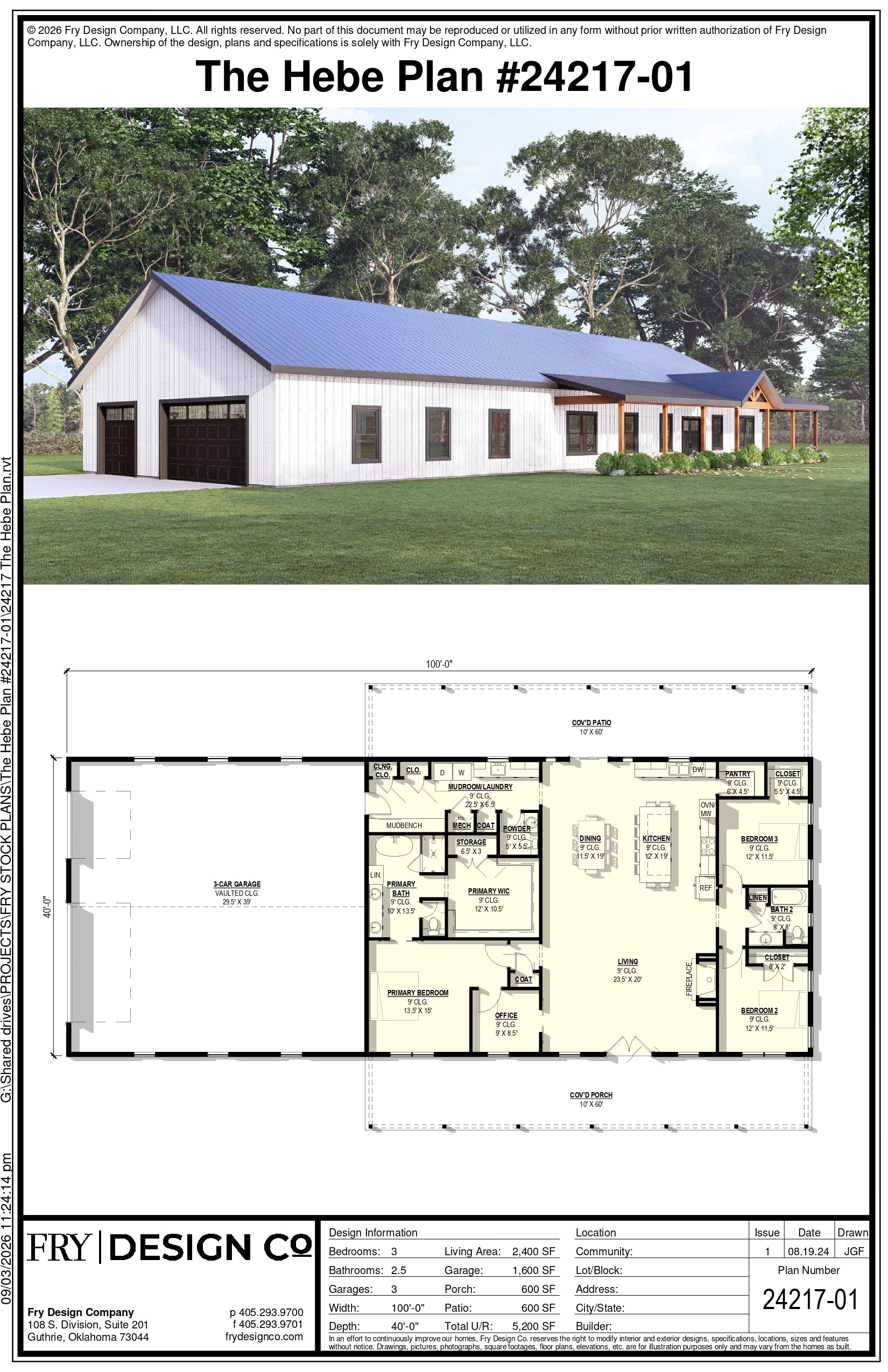Hebe Plan (3/2.5/3 2,400 SF)