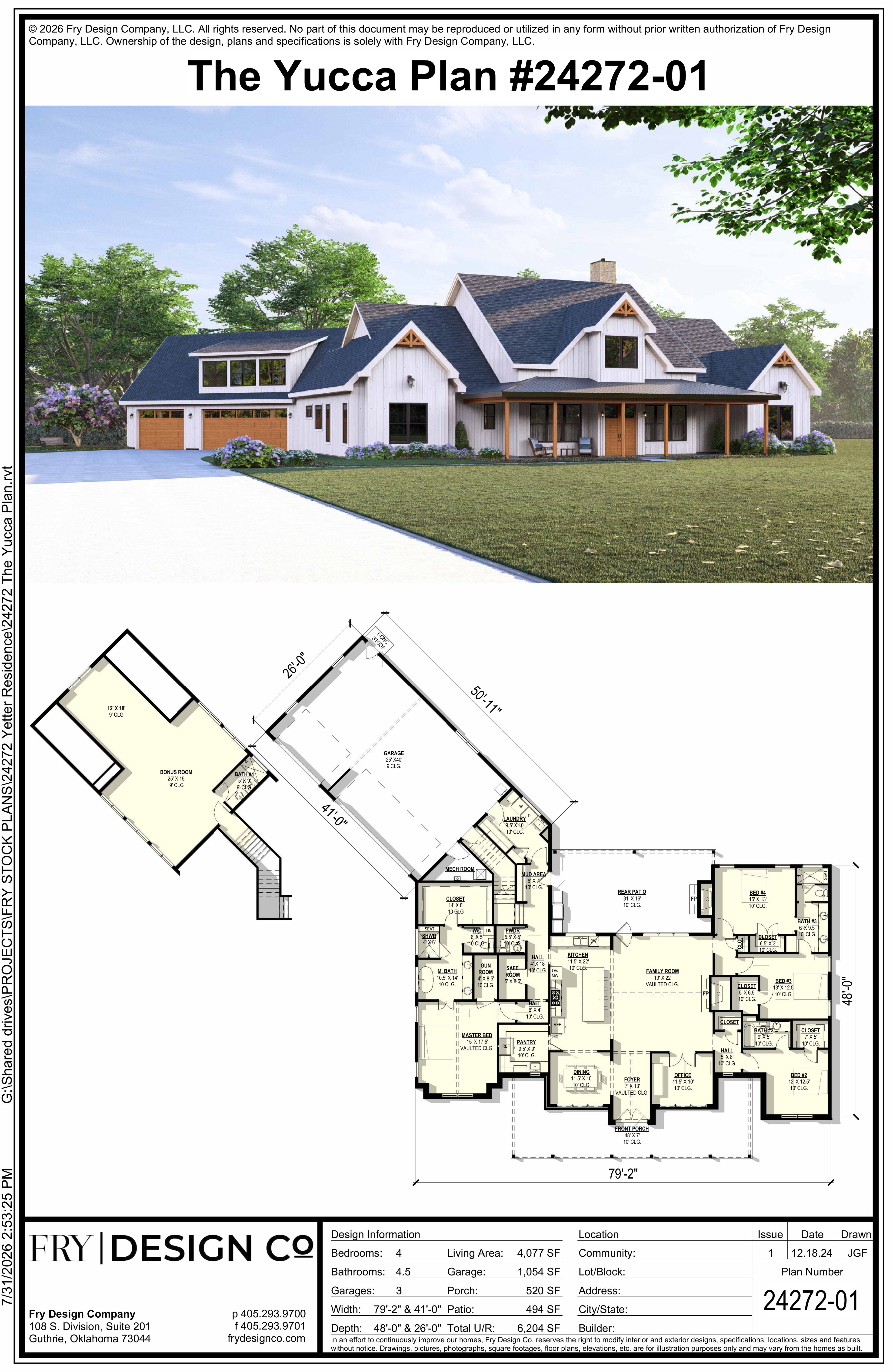 Yucca Plan (4/4.5/3 4,077 SF)