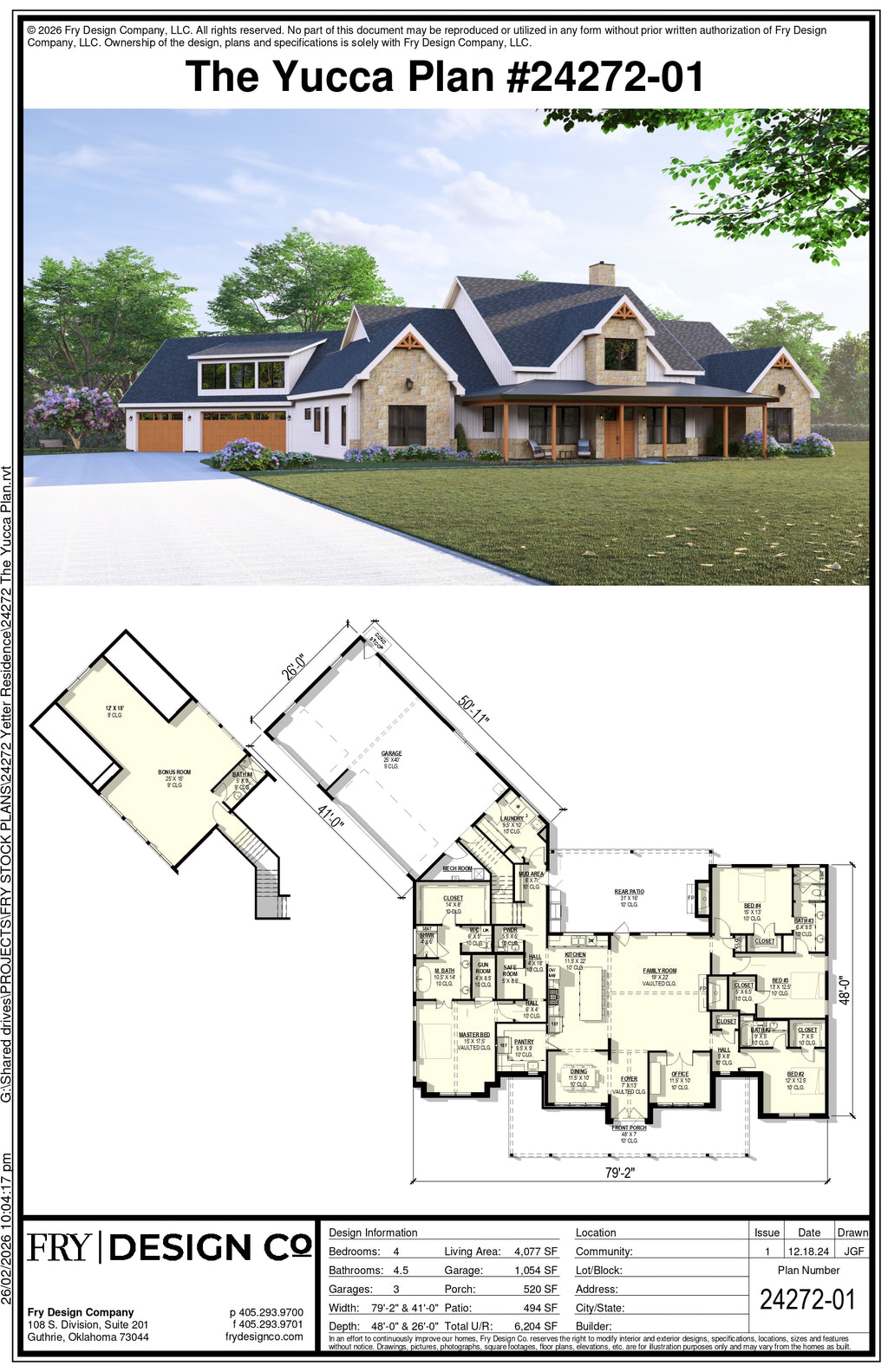 Yucca Plan (4/4.5/3 4,077 SF)
