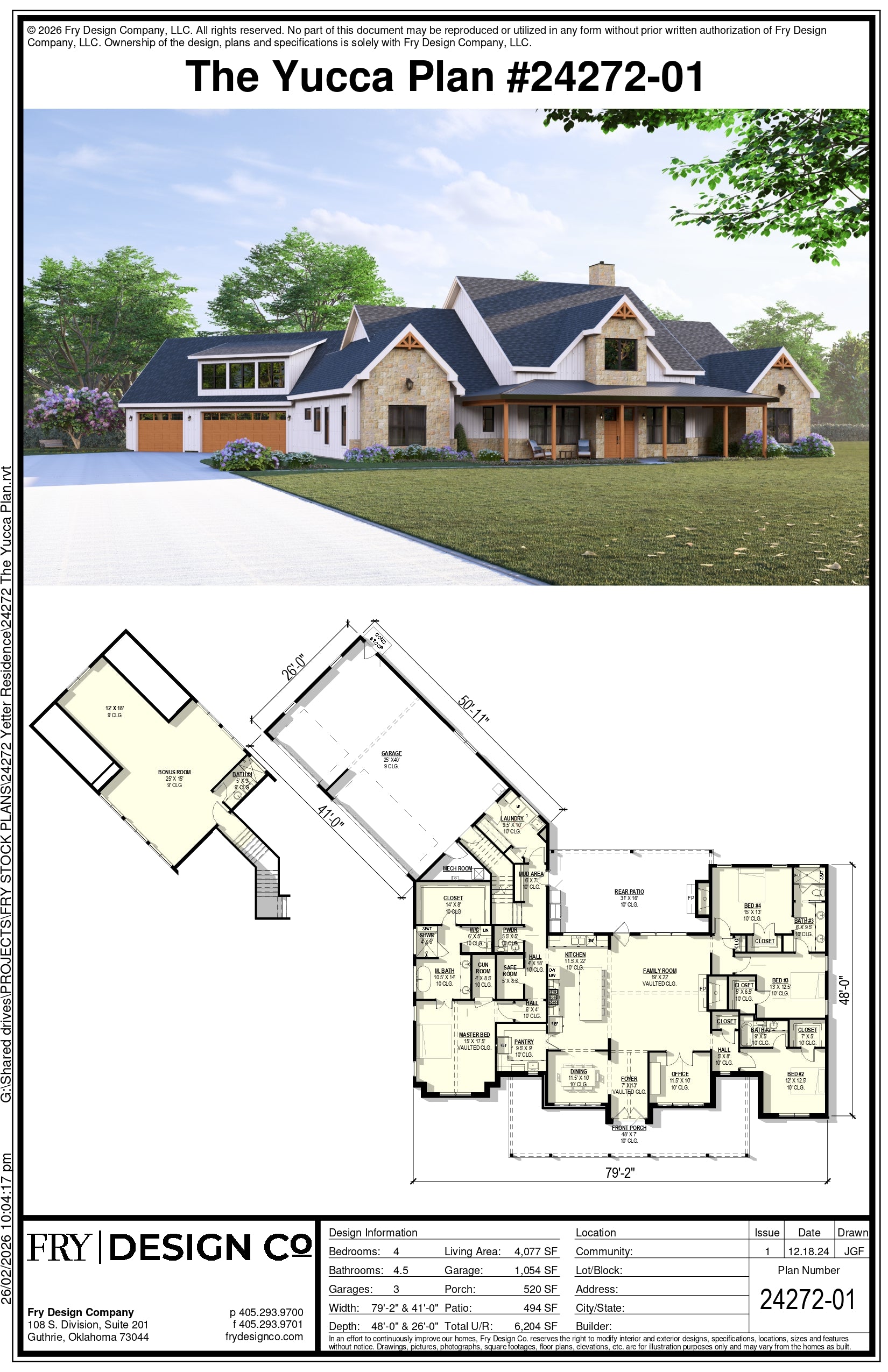 Yucca Plan (4/4.5/3 4,077 SF)