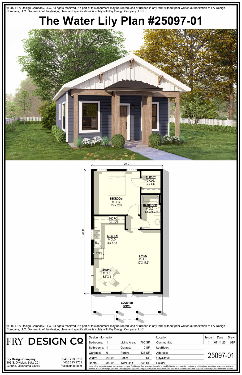 Water Lily Plan (1/1/0 700 SF)