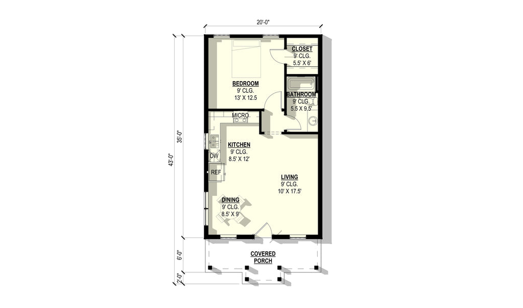 Water Lily Plan (1/1/0 700 SF)