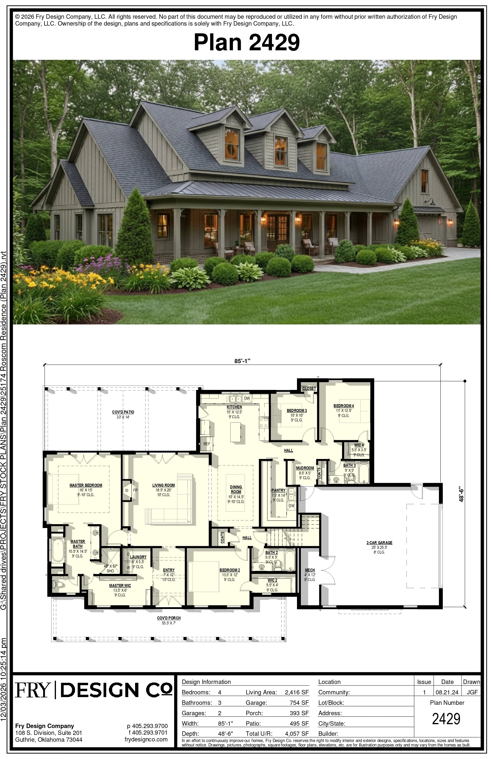 PLAN 2429 (4/3/2 2,416 SF)