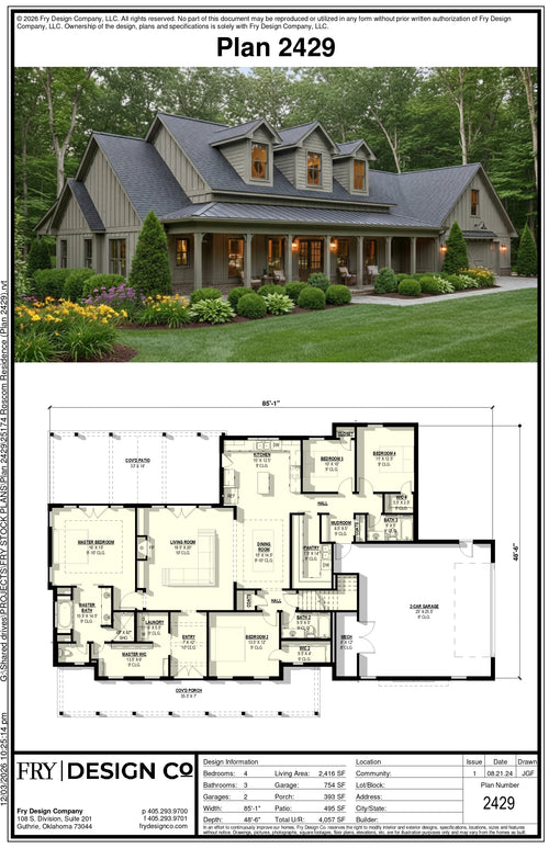 PLAN 2429 (4/3/2 2,416 SF)
