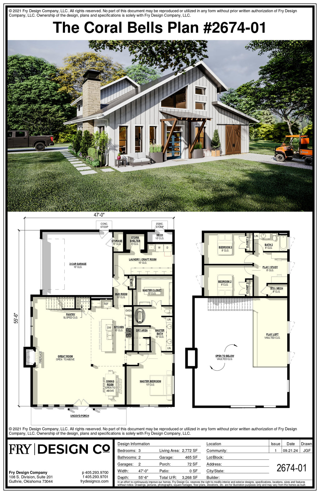 Coral Bells Plan (3/2/2 2,772 SF)