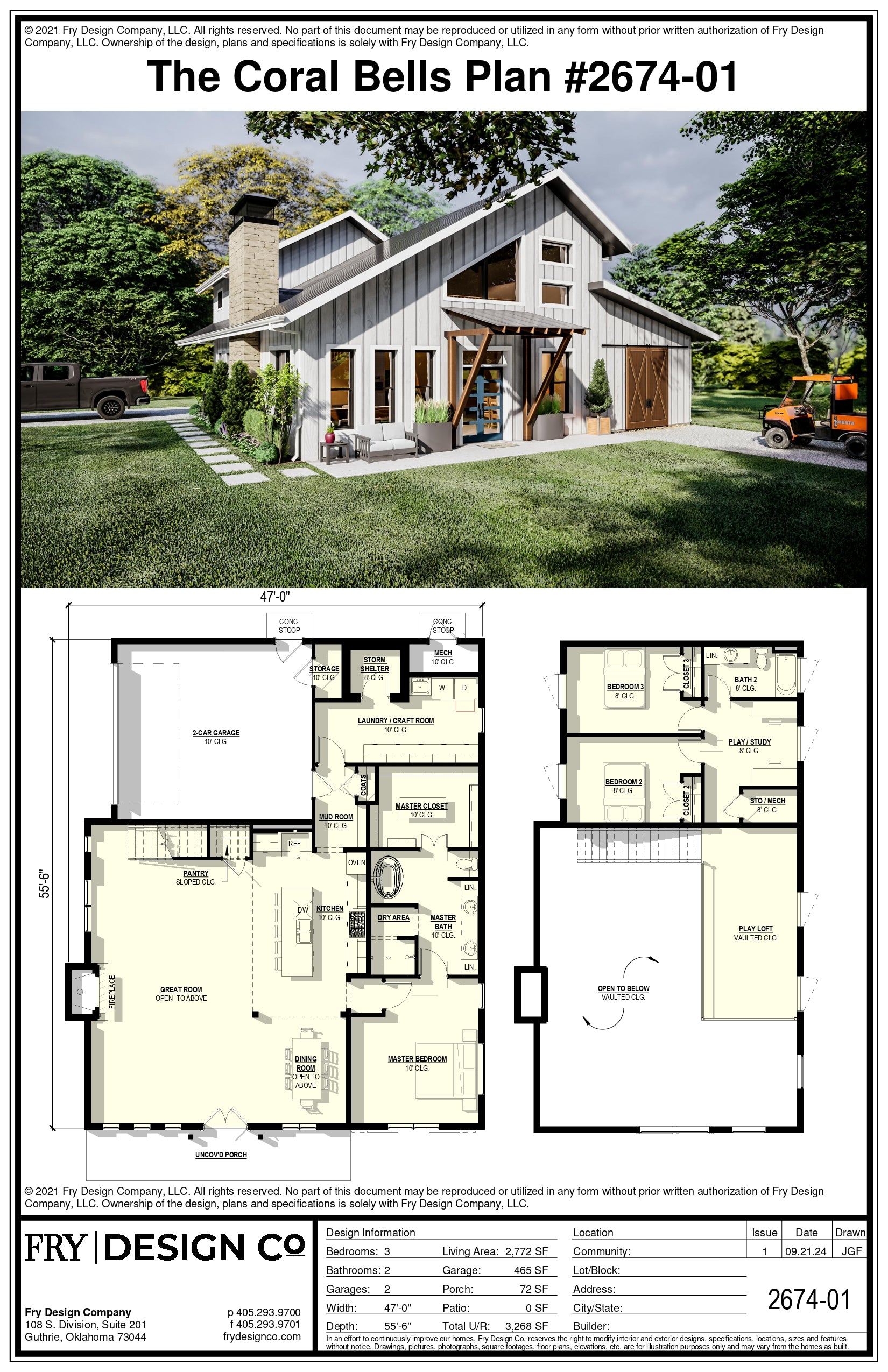 Coral Bells Plan (3/2/2 2,772 SF)