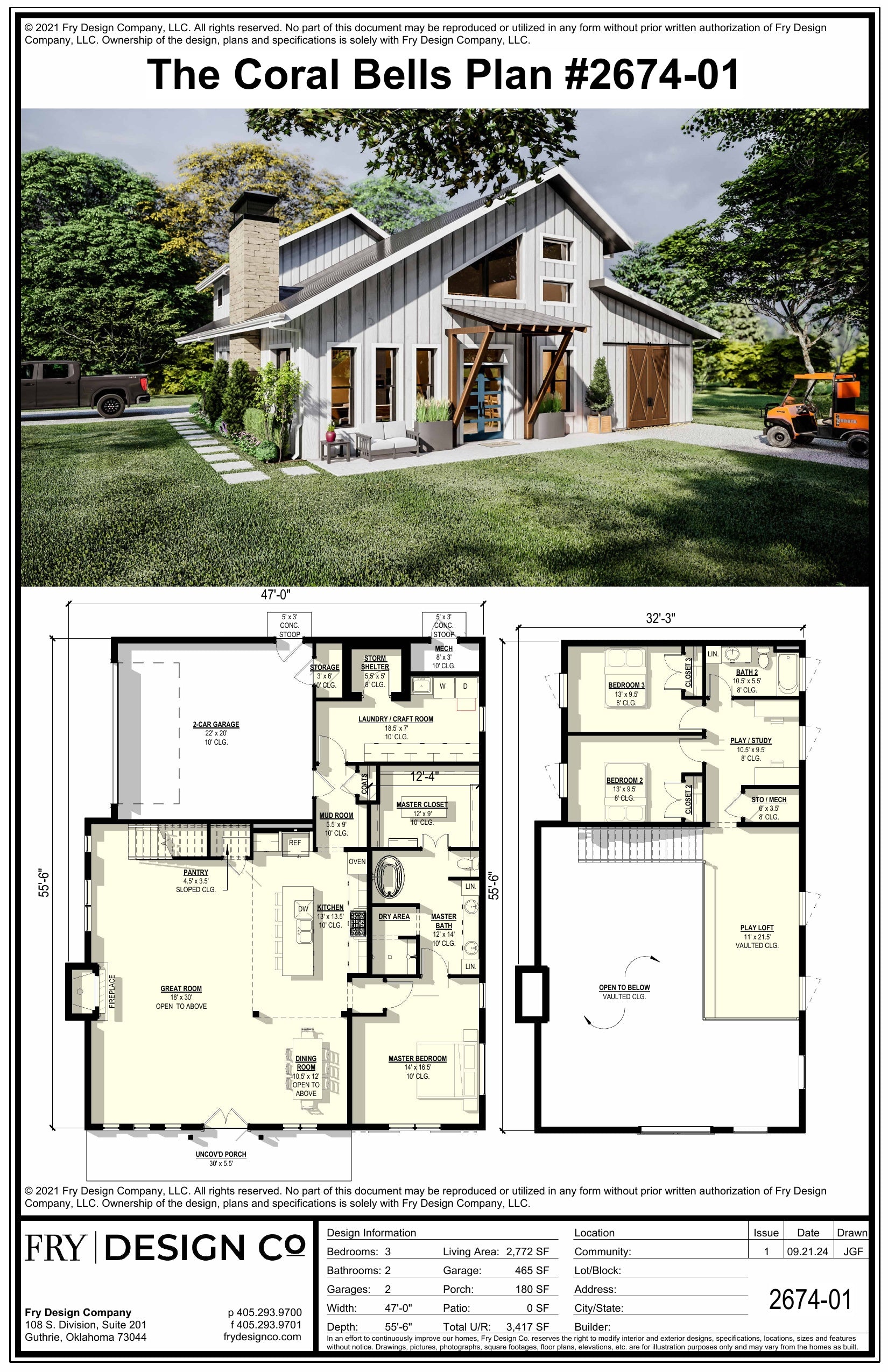 Coral Bells Plan (3/2/2 2,772 SF)