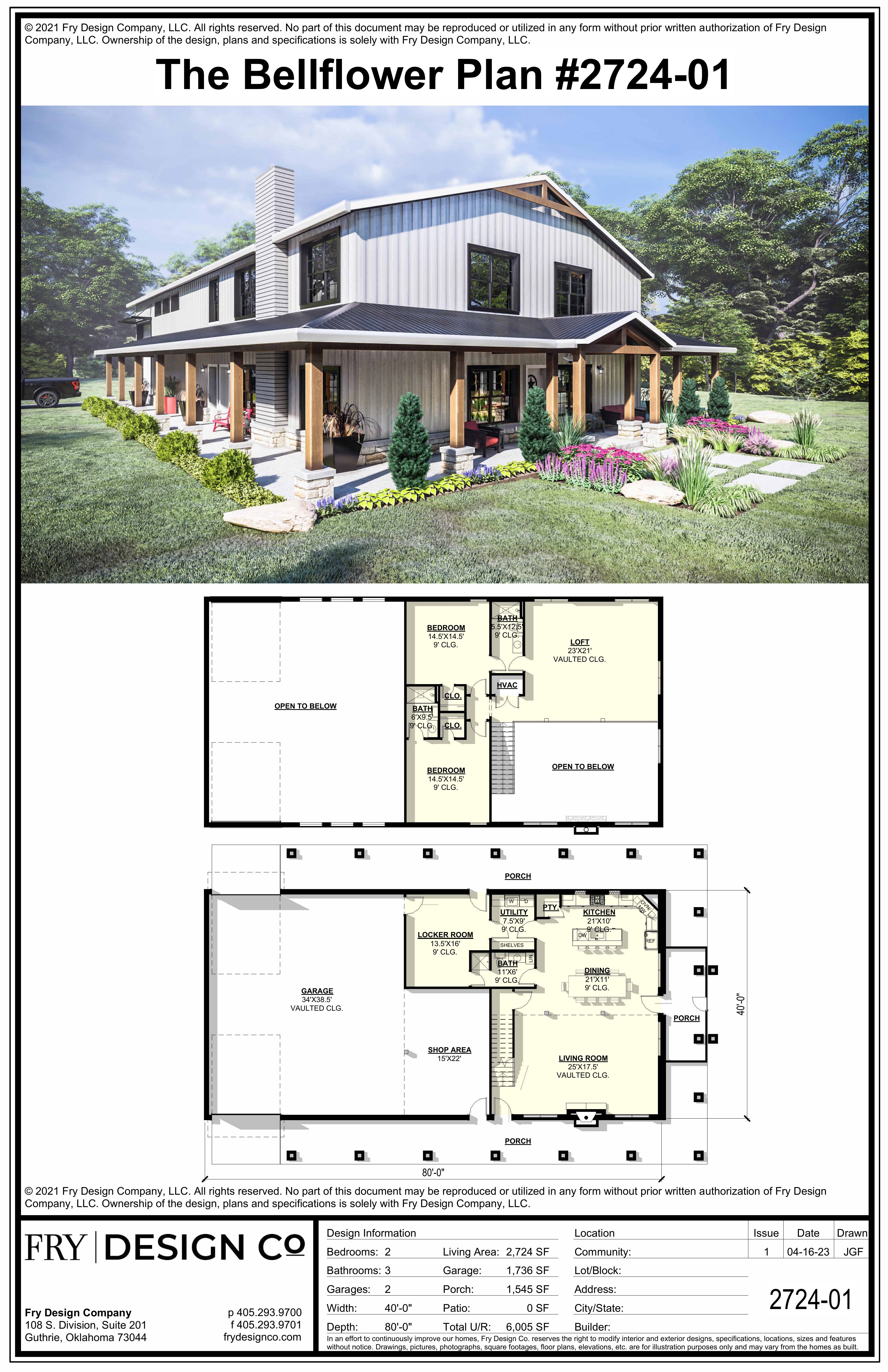 Bellflower Plan (2/3/2 2,724 SF)