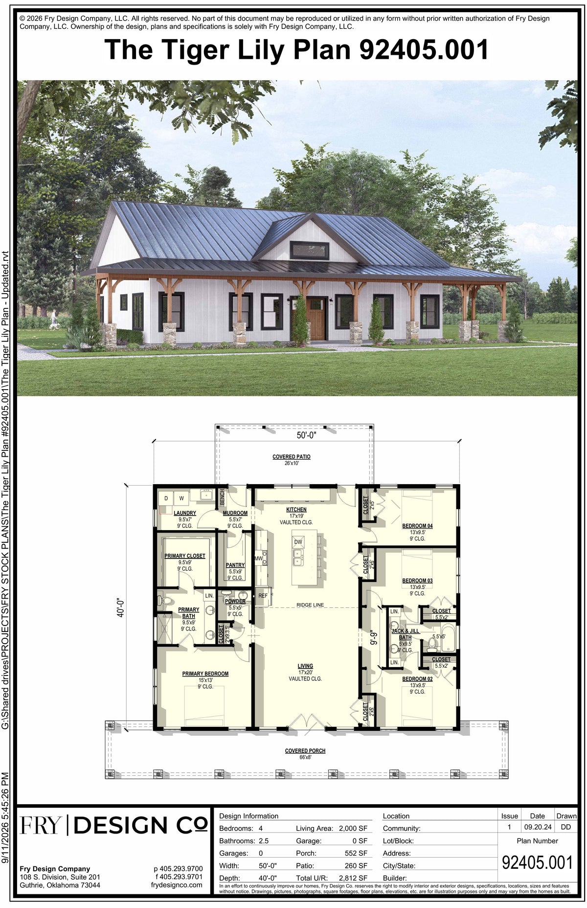Tiger Lily Plan (4/2.5/0 2,000 SF)