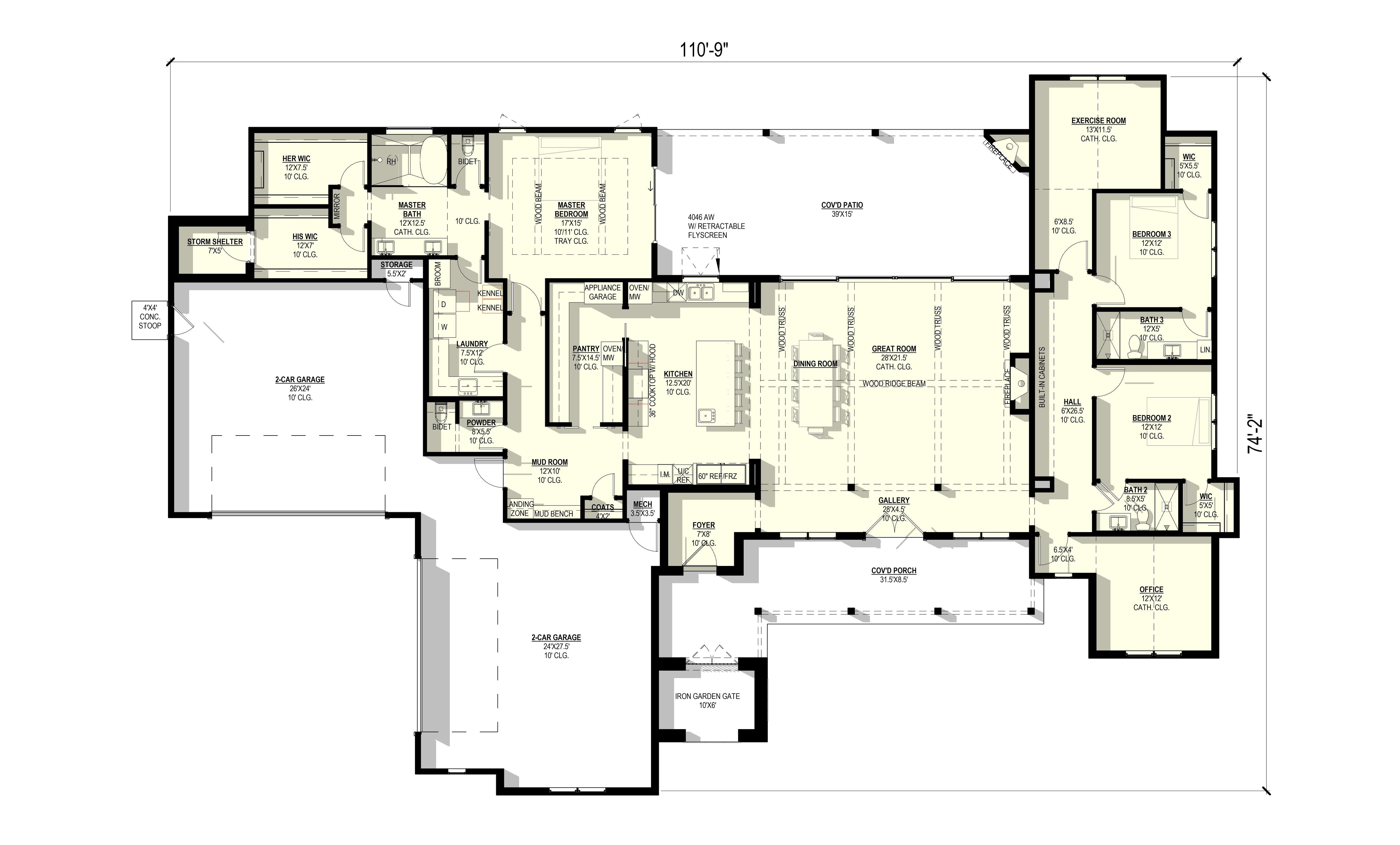 African Violet Plan (3/3.5/4 3,370 SF)