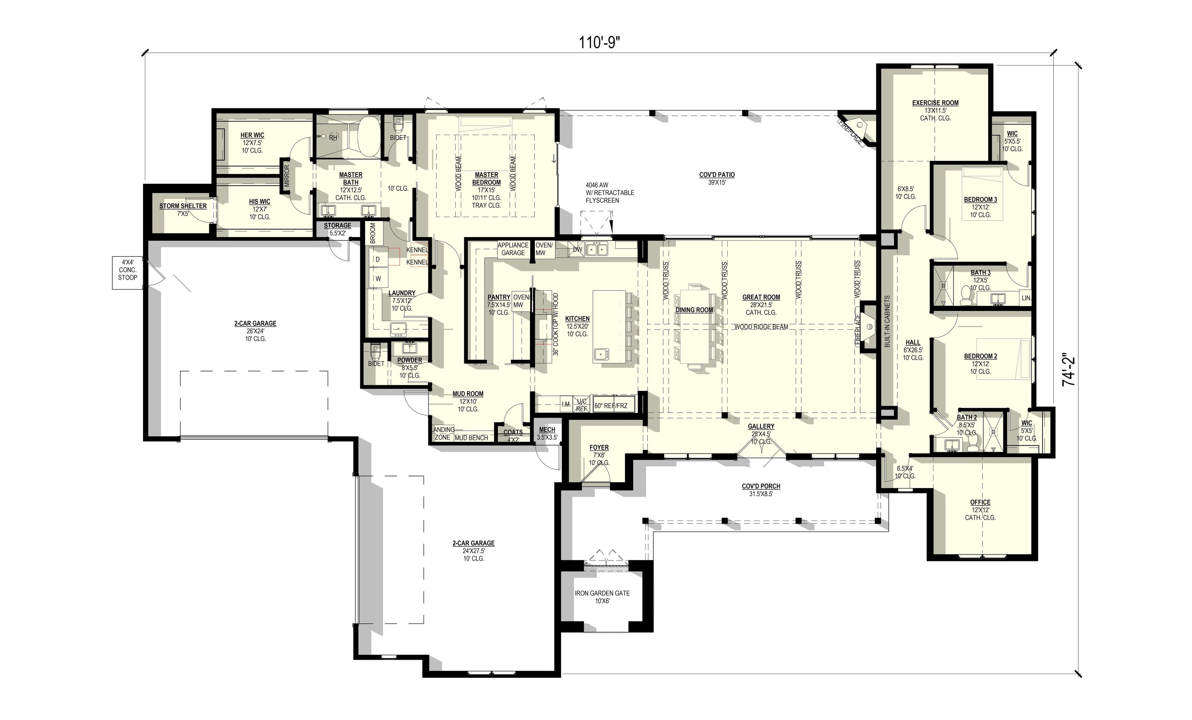 African Violet Plan (3/3.5/4 3,370 SF)