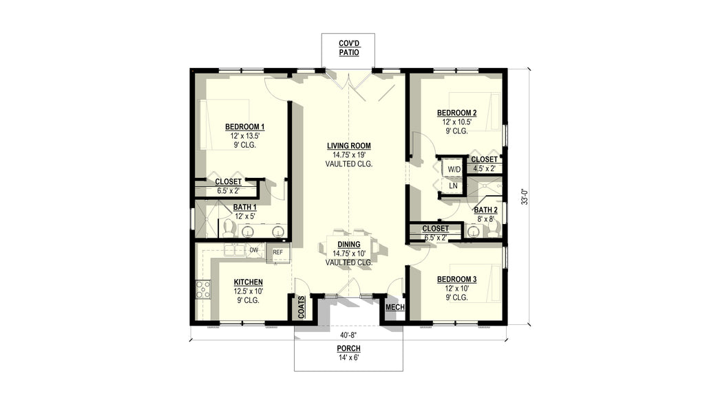 Berkeley Plan #2 (3/2/0 1,313 SF)