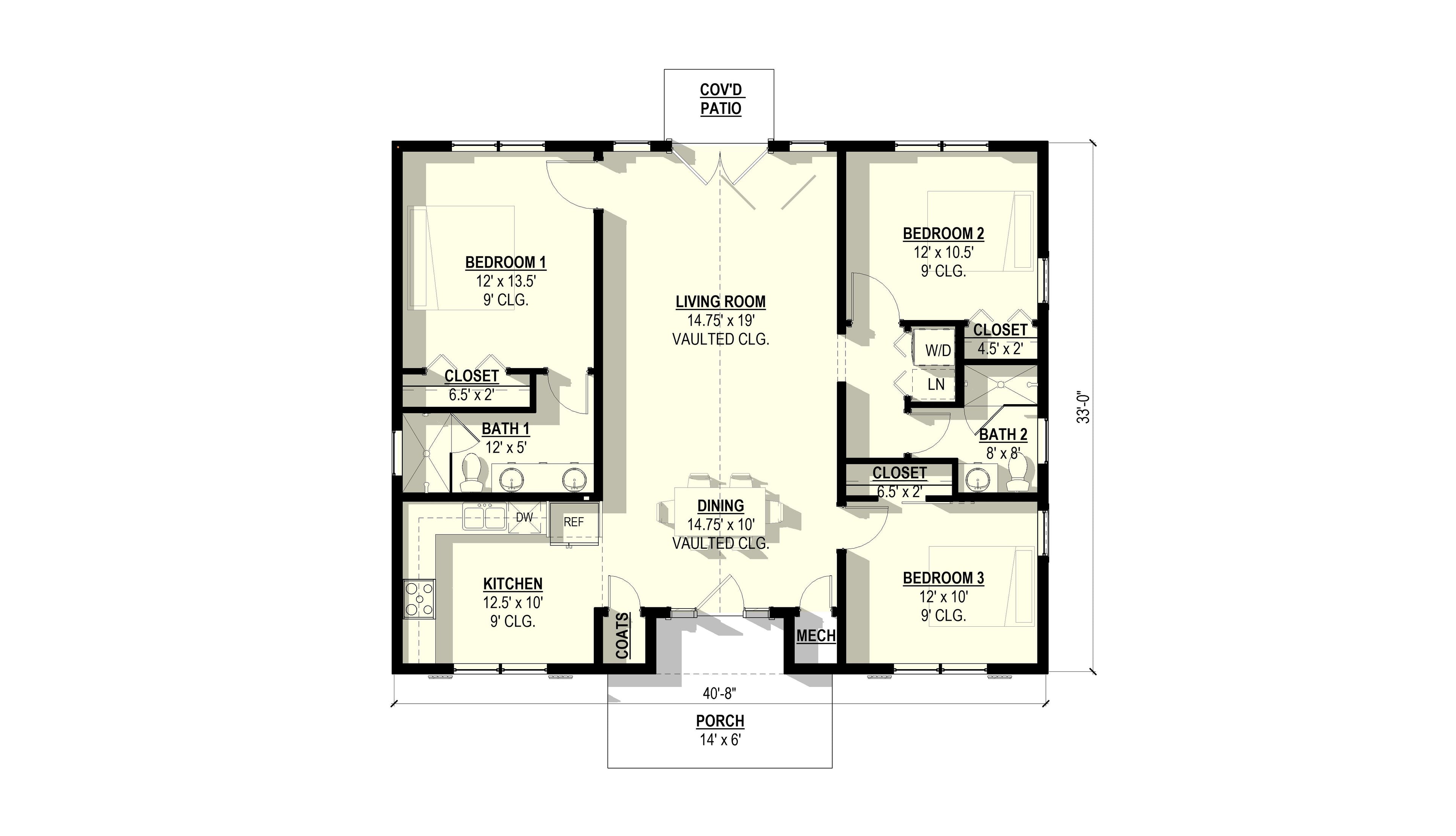 Berkeley Plan #2 (3/2/0 1,313 SF)
