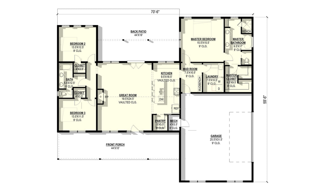Coneflower Plan (3/2/2 2,044 SF)