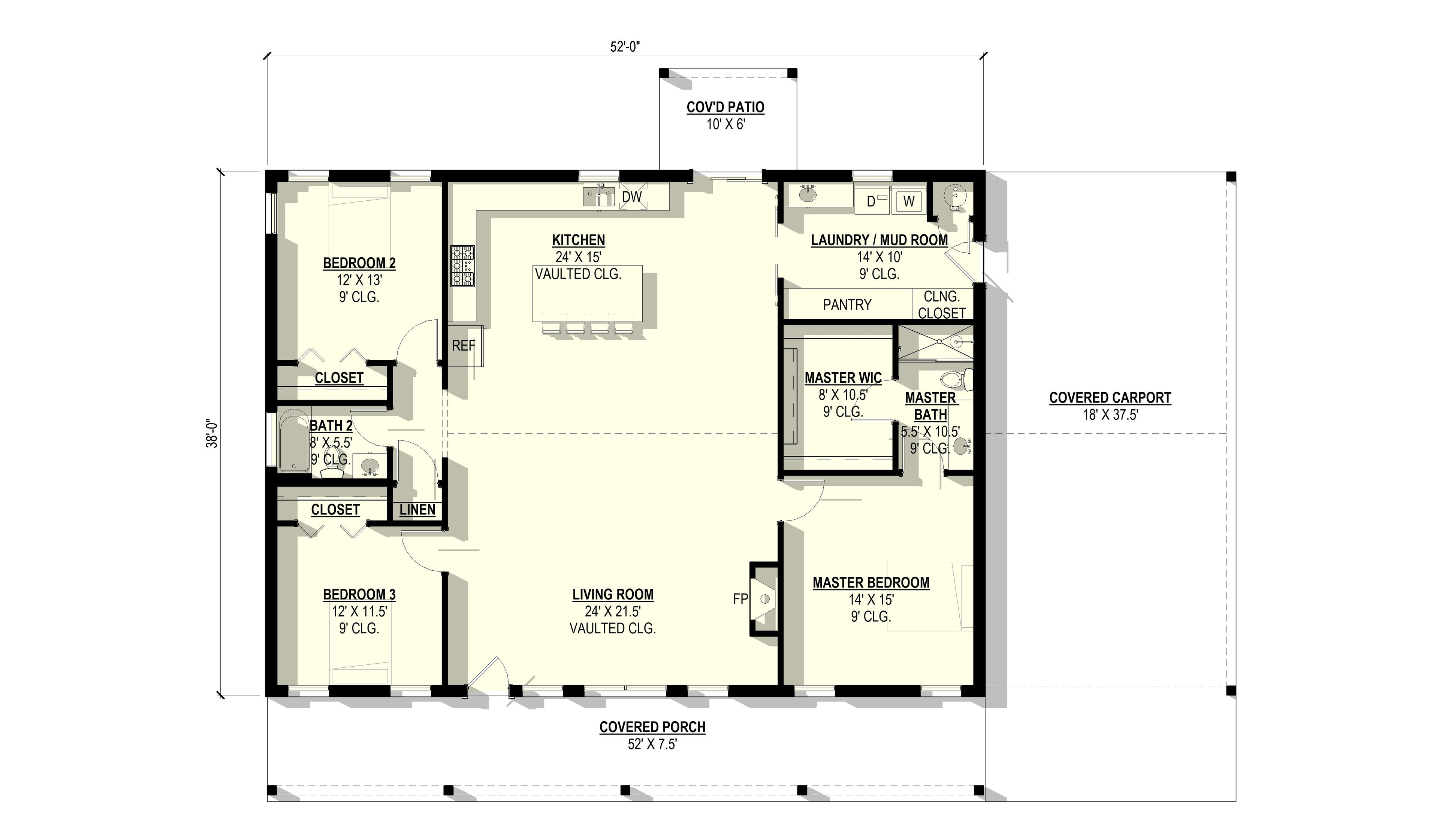Cypress Plan #1 (3/2/0 1,976 SF)