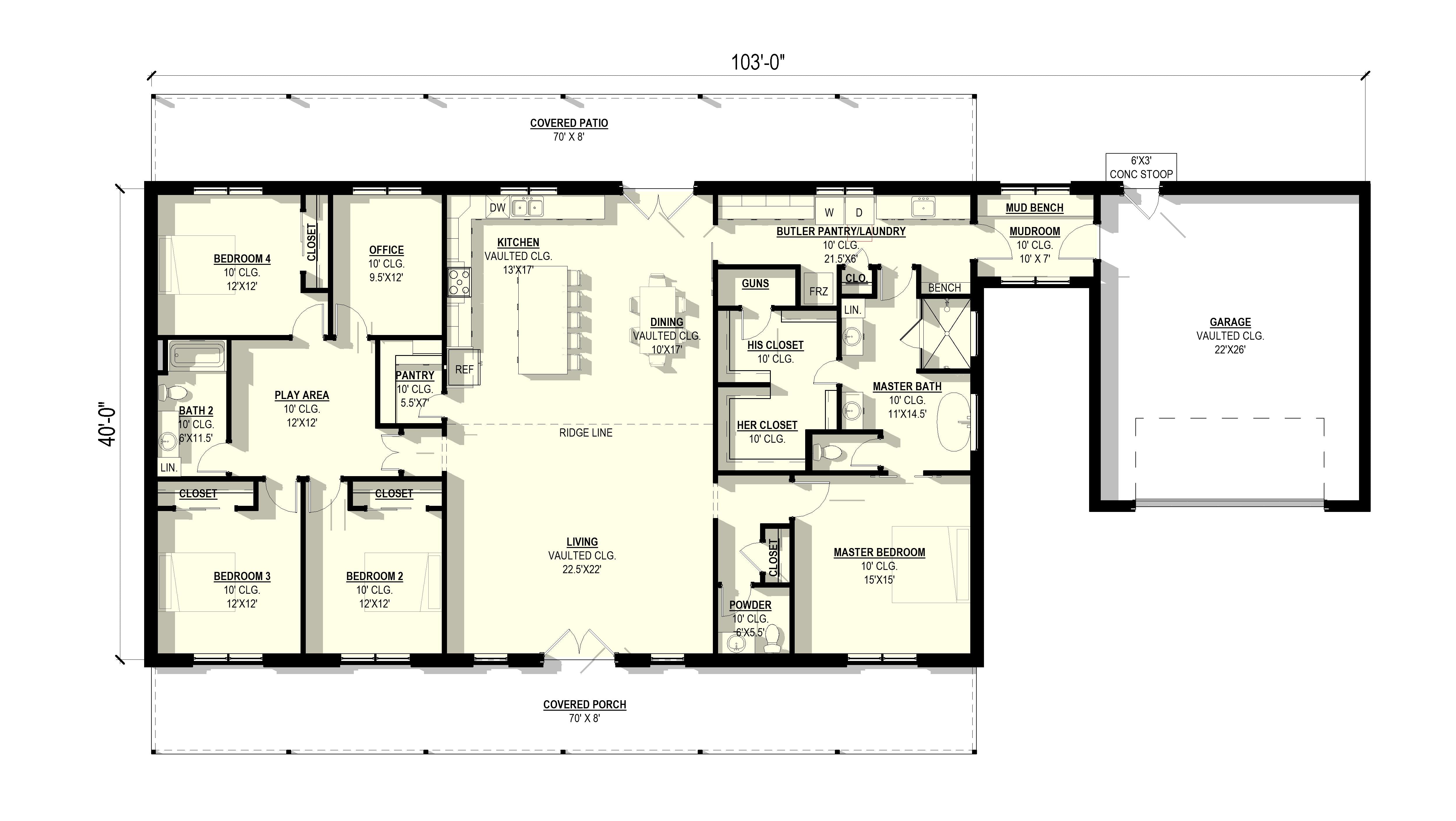 Dandelion #2 Plan (4/2.5/2 2,884 SF)