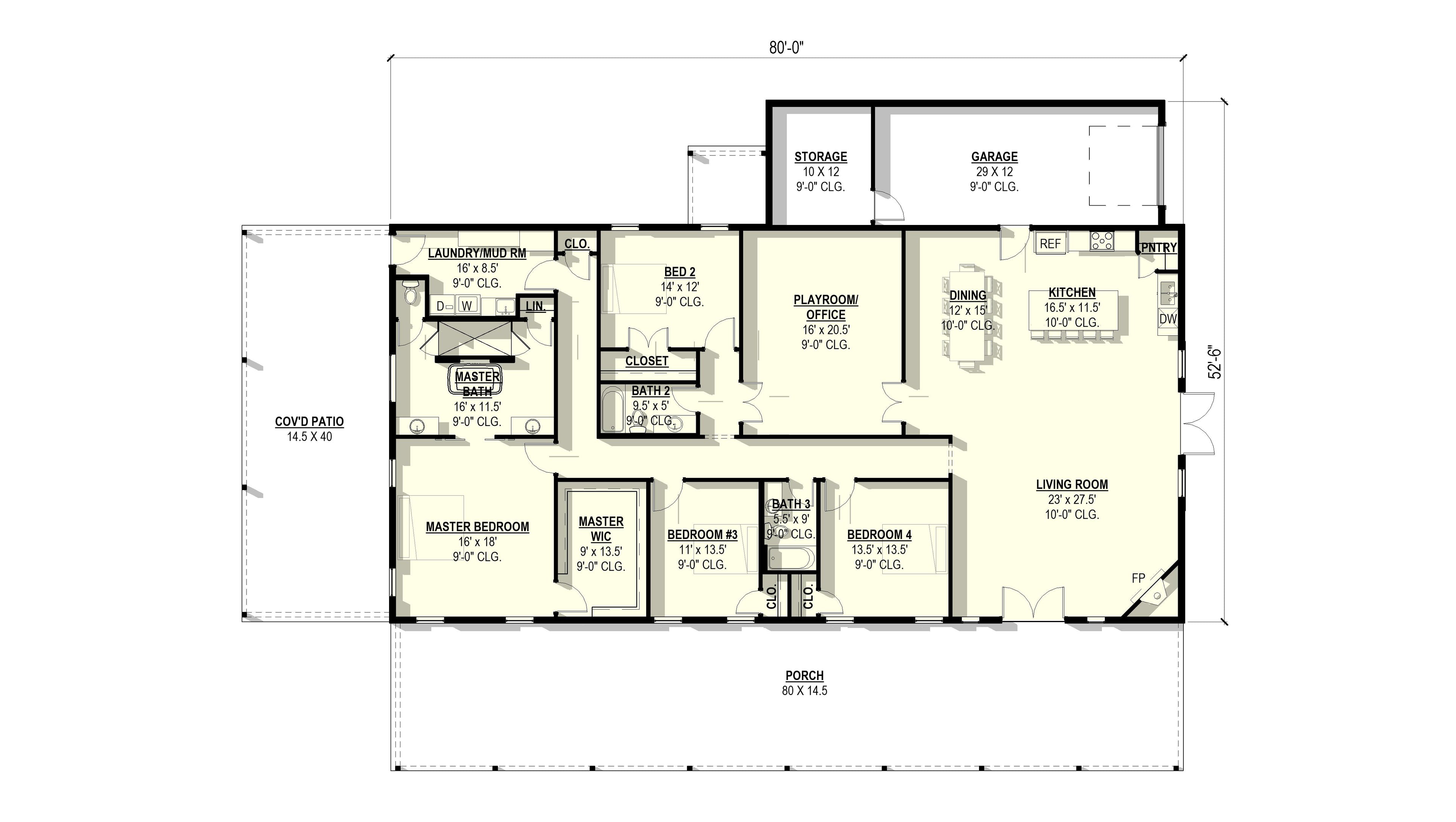 Hickory Plan (4/3/1 3,309 SF)