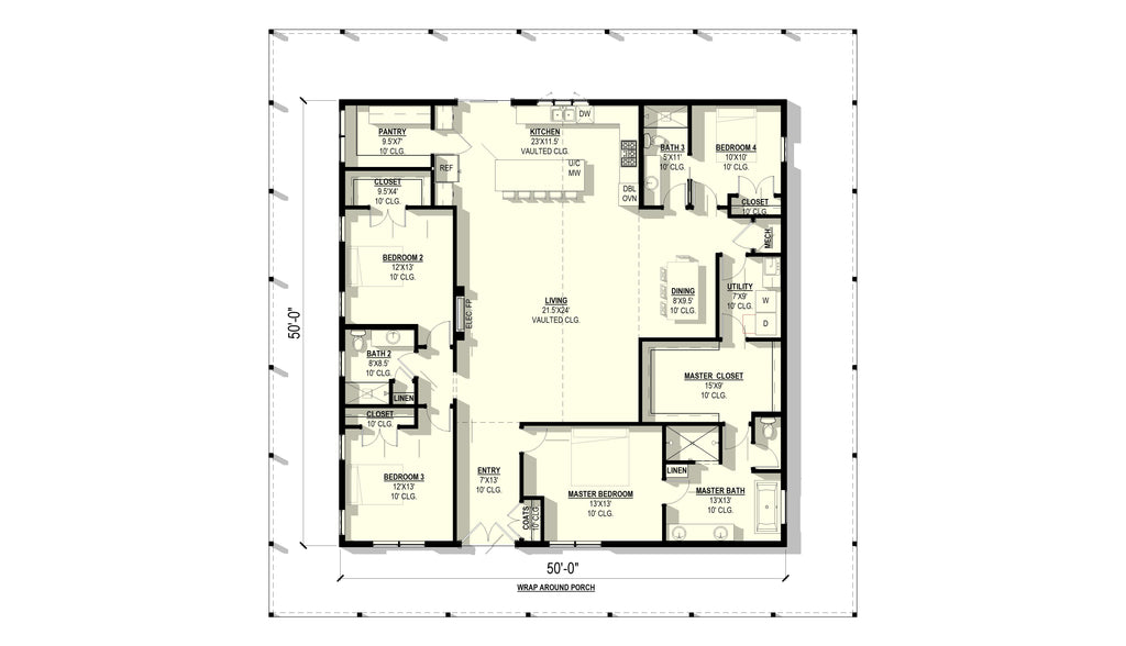 Larch Plan (4/3/0 2,500 SF)