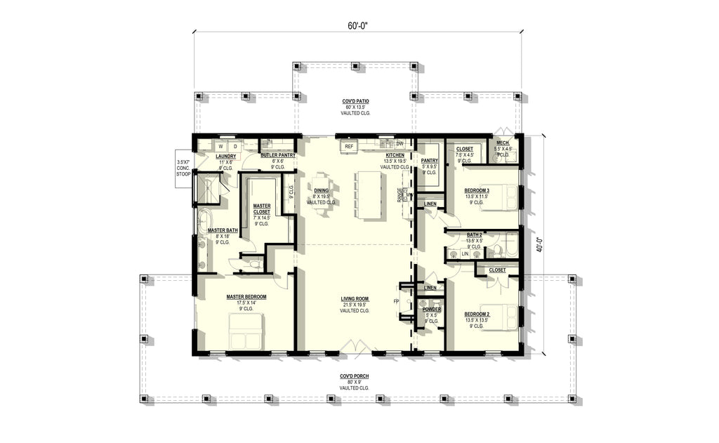 Maple #6 Plan (3/2.5/0 2,400 SF)