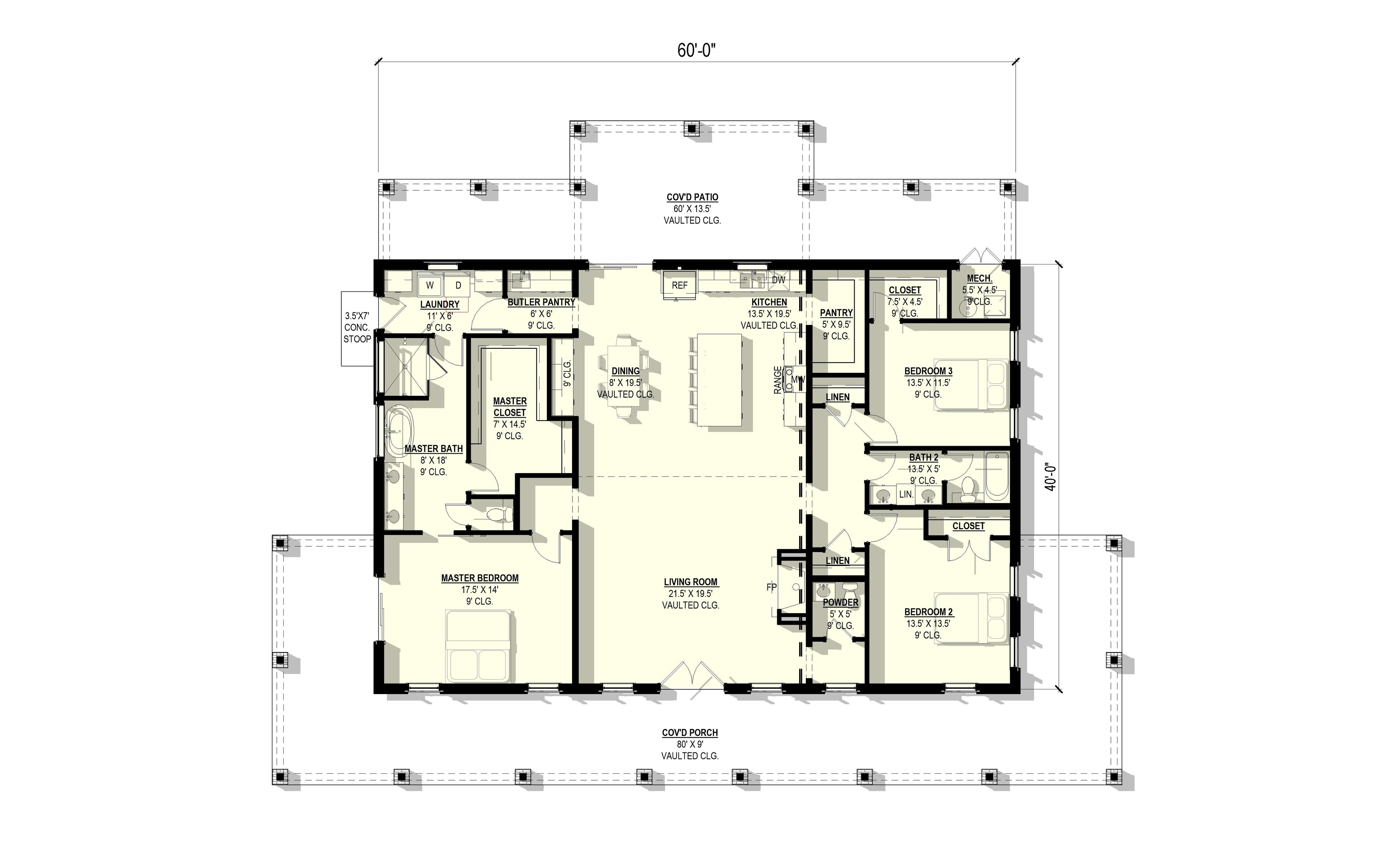 Maple #6 Plan (3/2.5/0 2,400 SF)