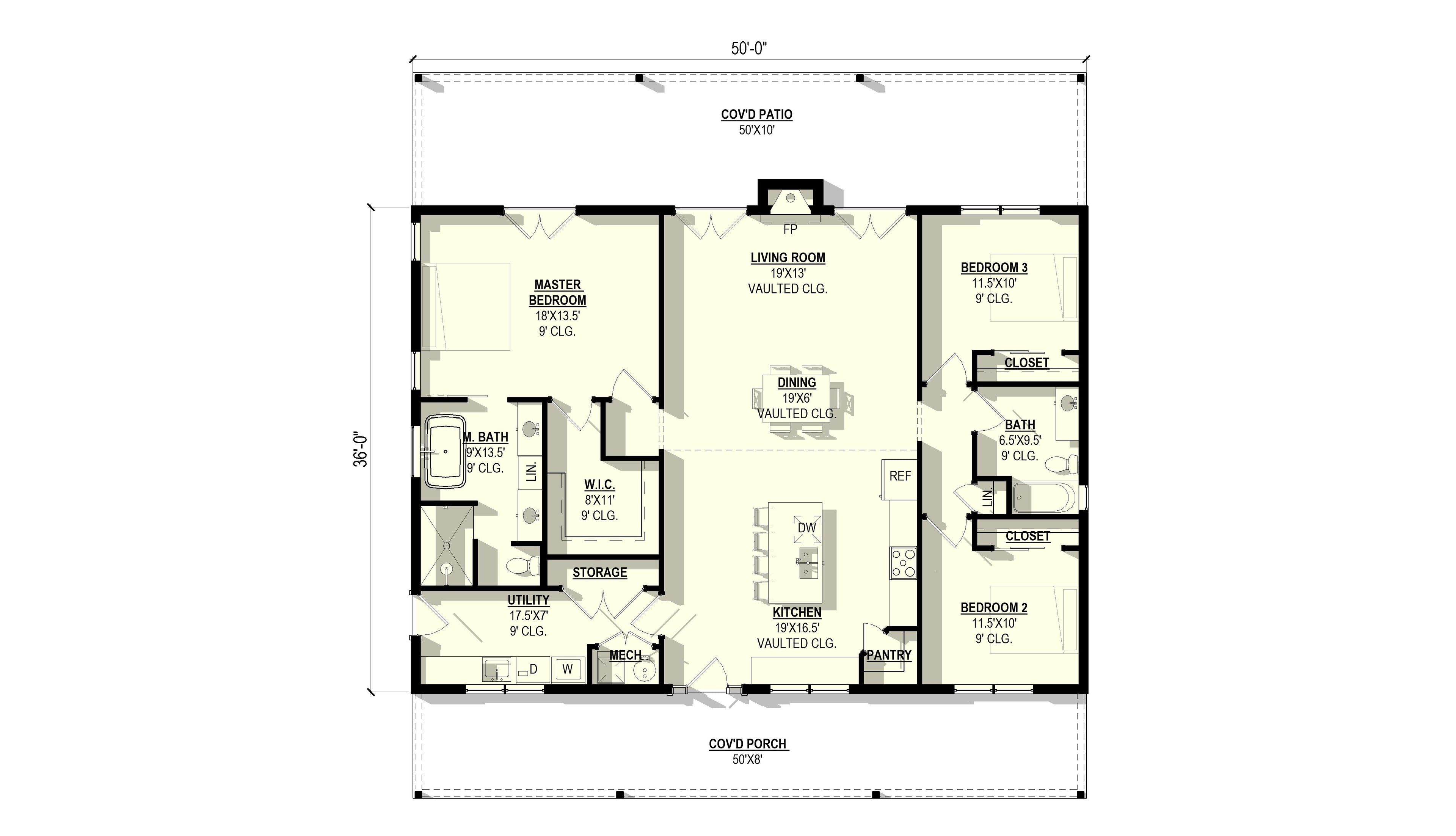 Mesquite Plan (3/2/0 1,800 SF)