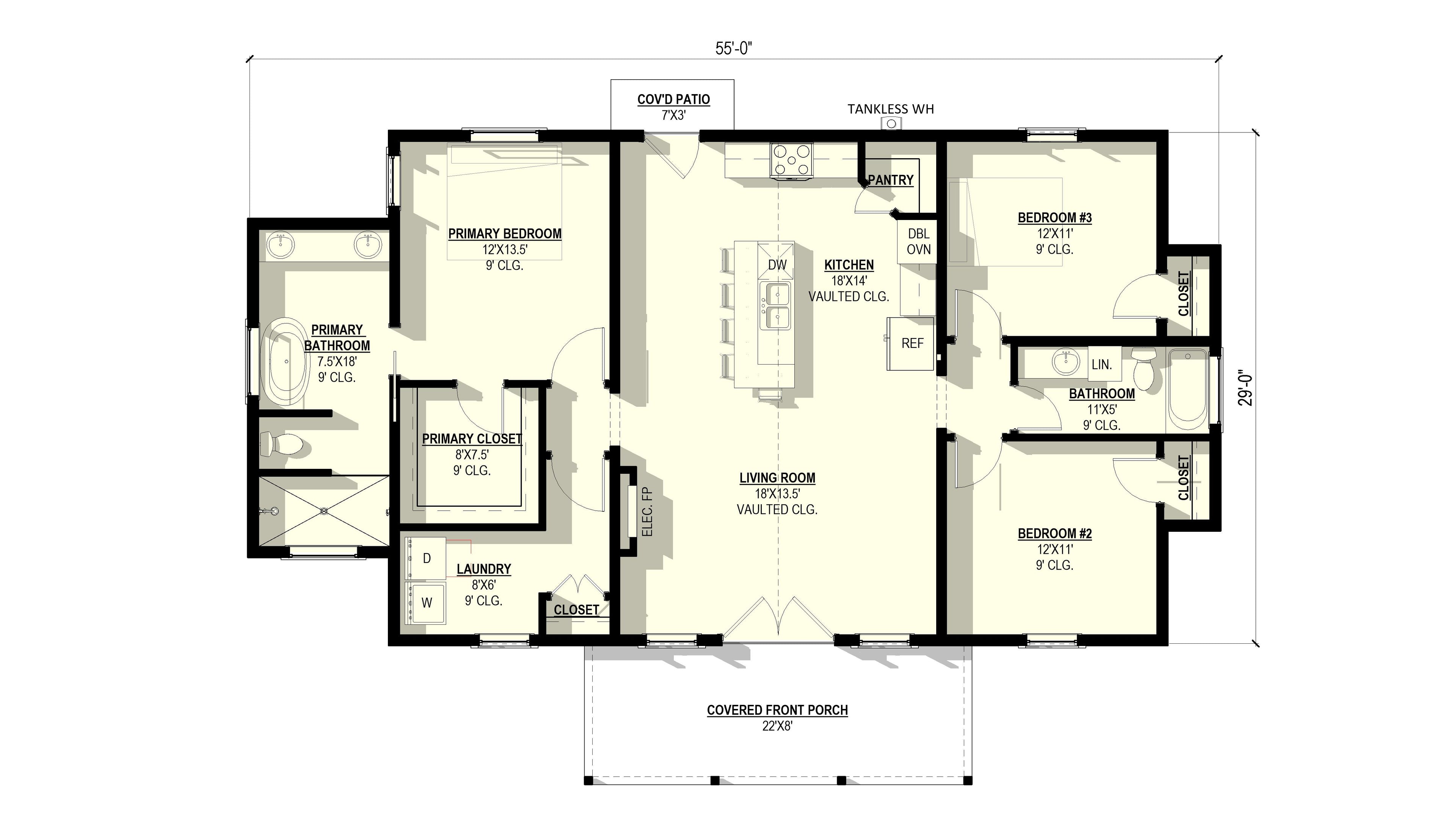 Rosemary Plan (3/2/0 1,476 SF)
