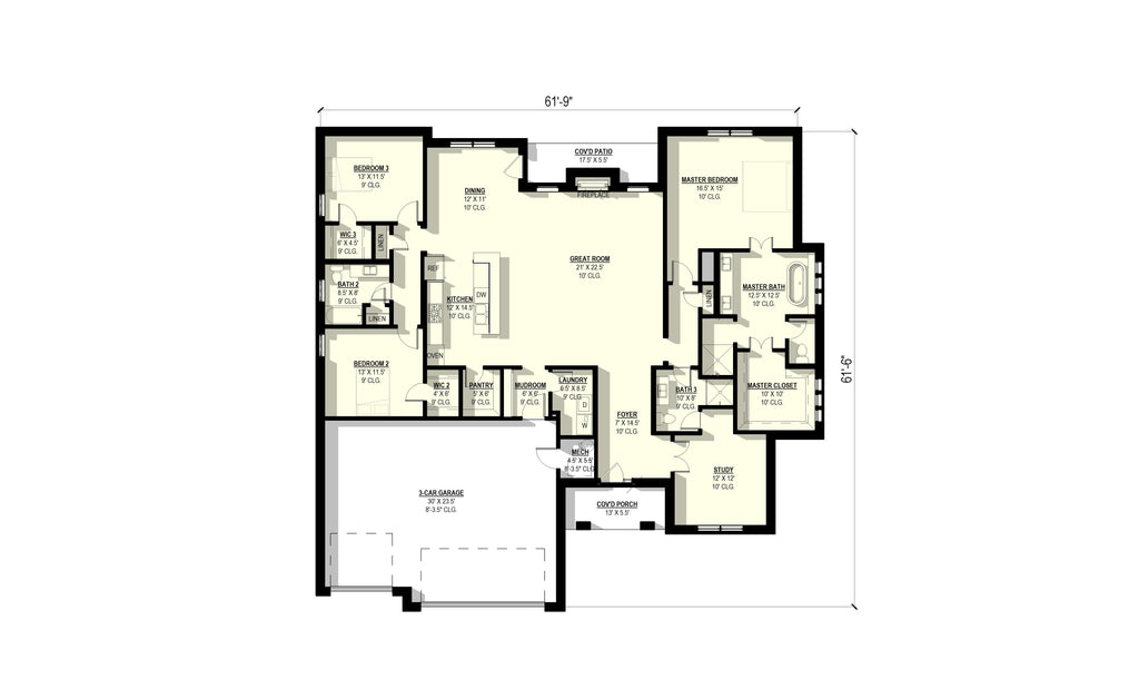 Tulipwood Plan #1 (3/3/3 2,514 SF)