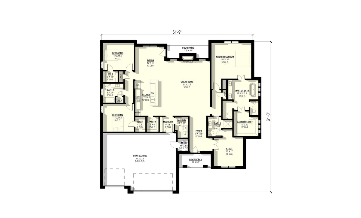 Tulipwood Plan #1 (3/3/3 2,514 SF)